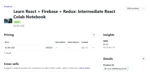 product dashbaord