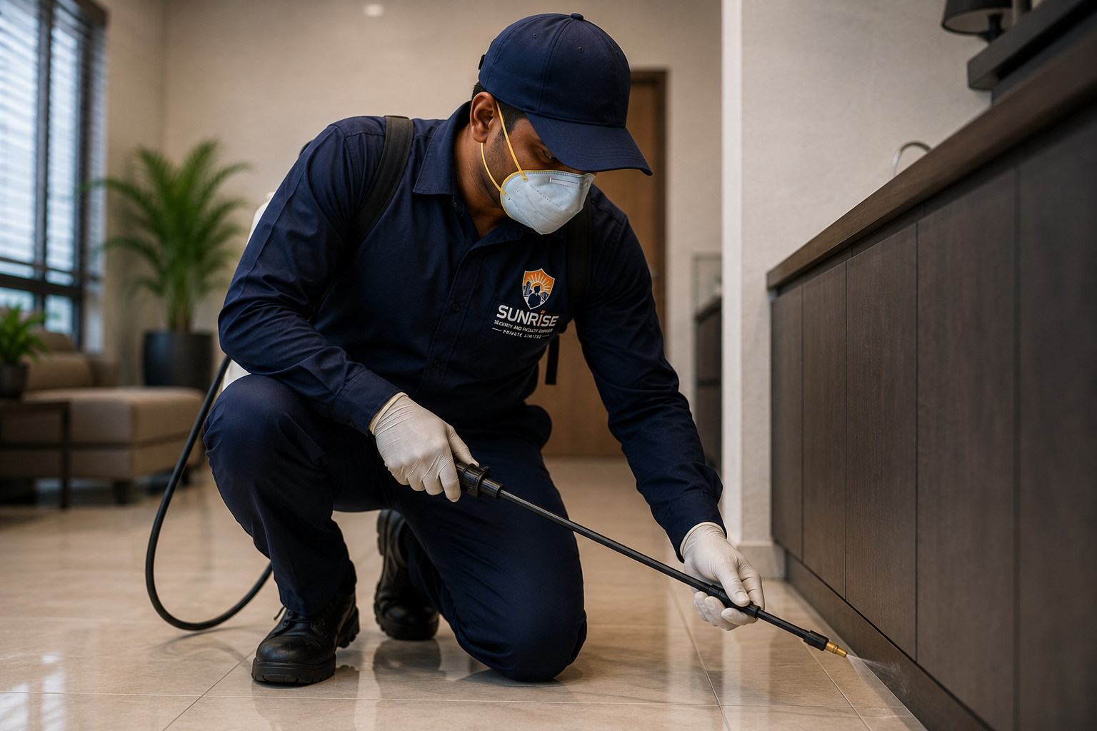 Pest management technician at work