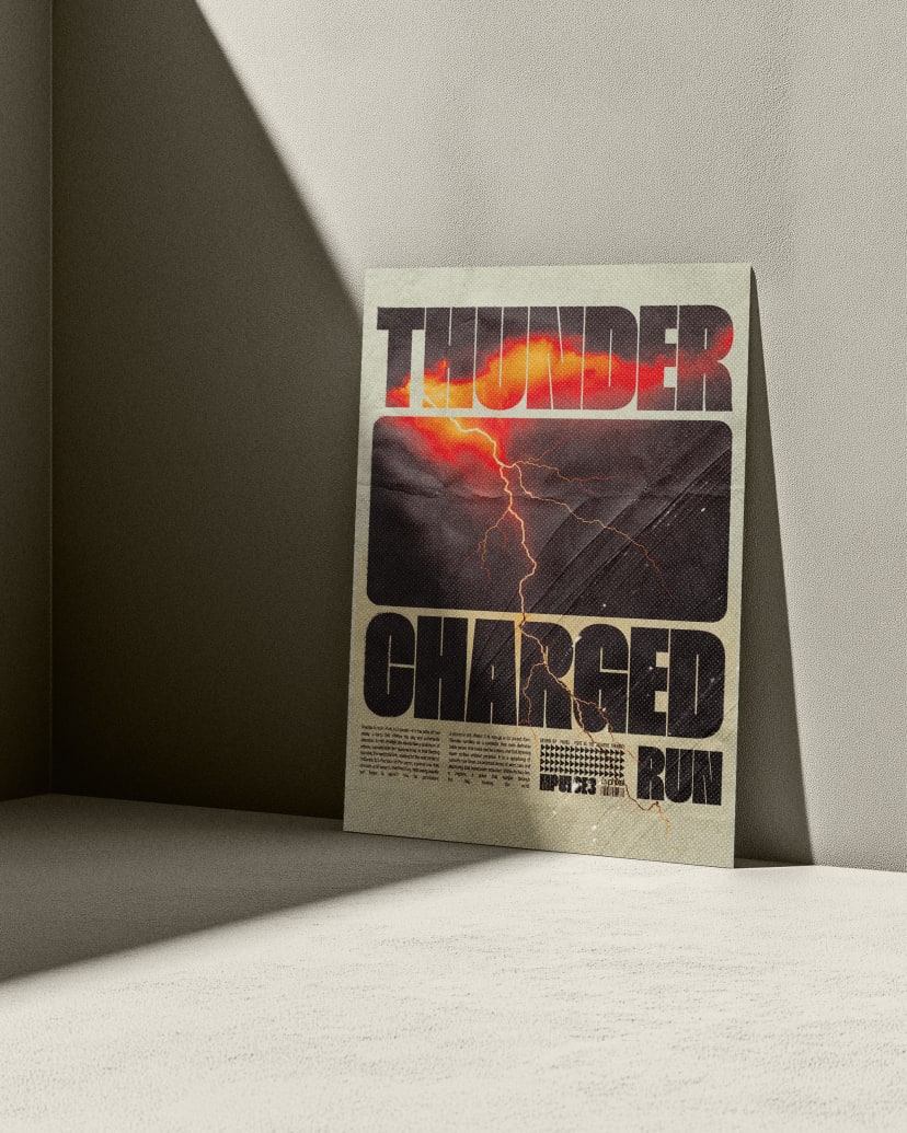 An image of the THUNDER poster Mockup Design.