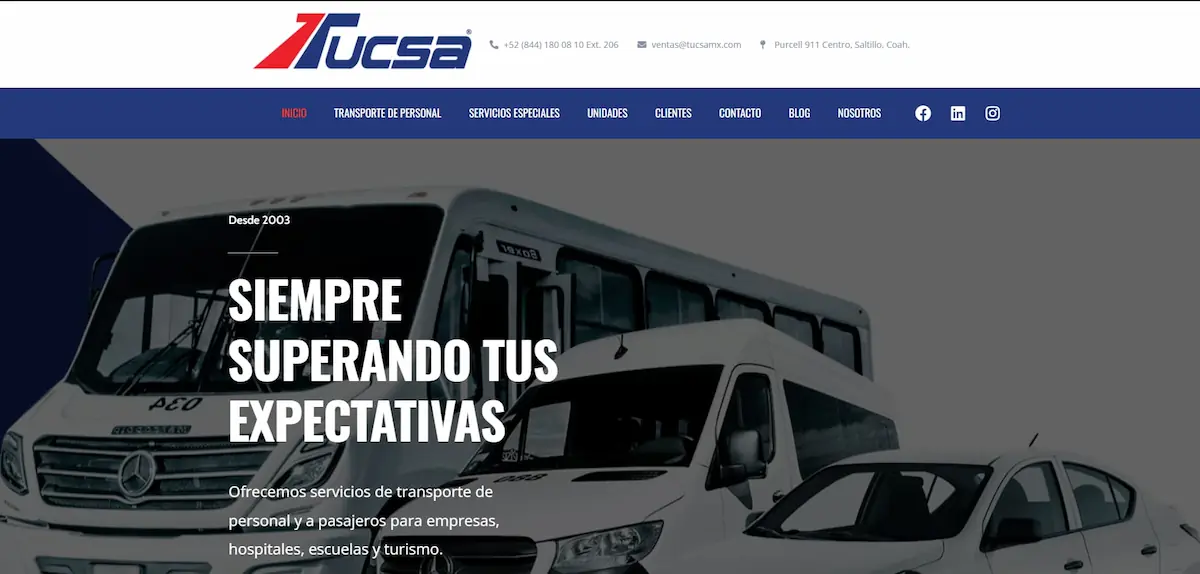 Sitio web Tucsa
