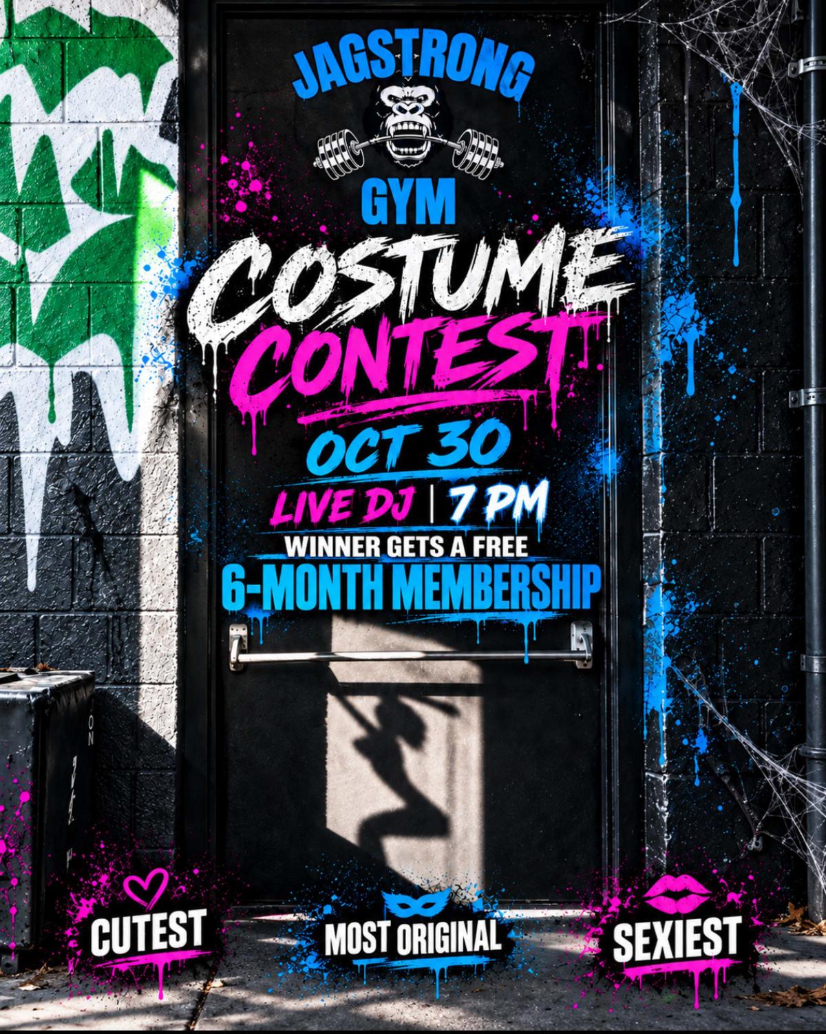 Costume Contest flyer, JagStrong Gym, Oct 30