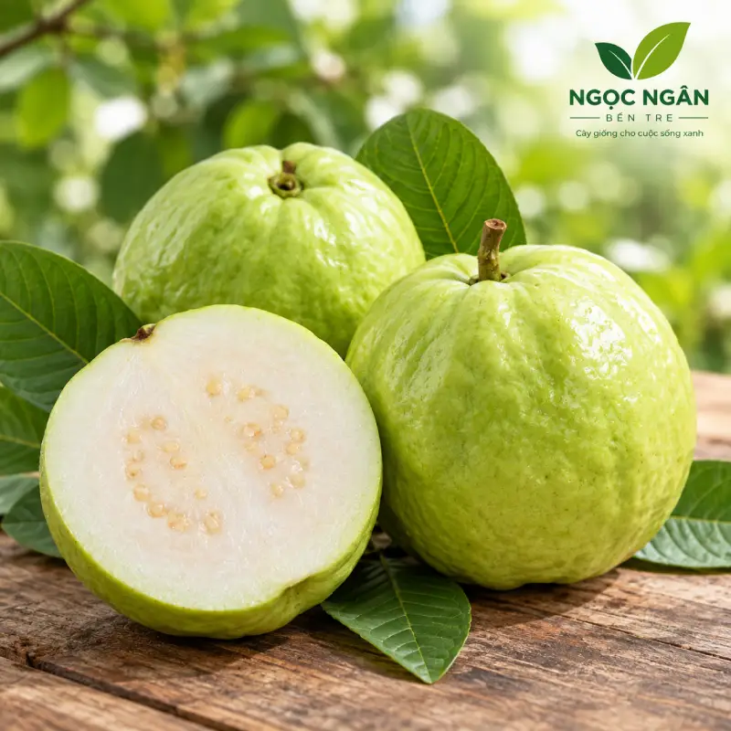 Queen guava — large fruit with thick flesh, a small core and few seeds