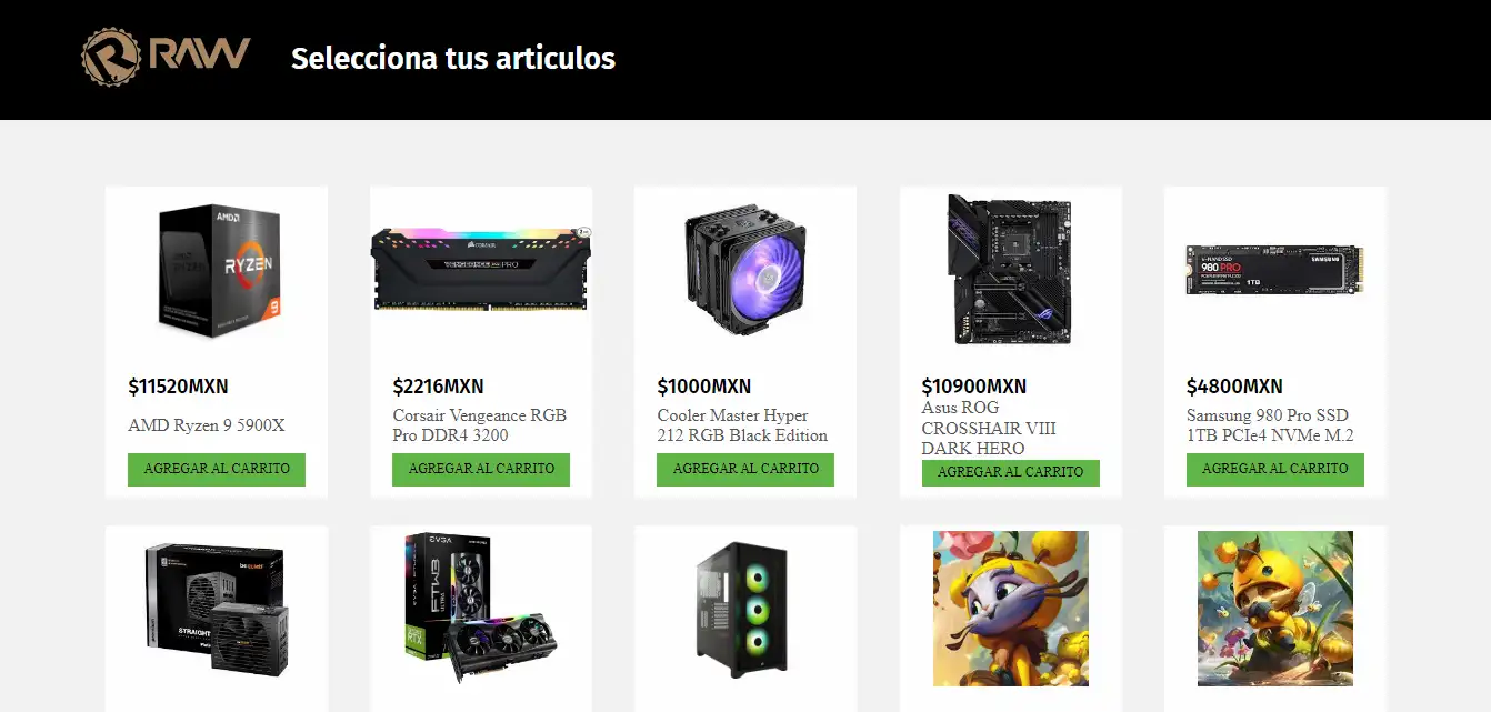 Imagen del proyecto Carrito de compras