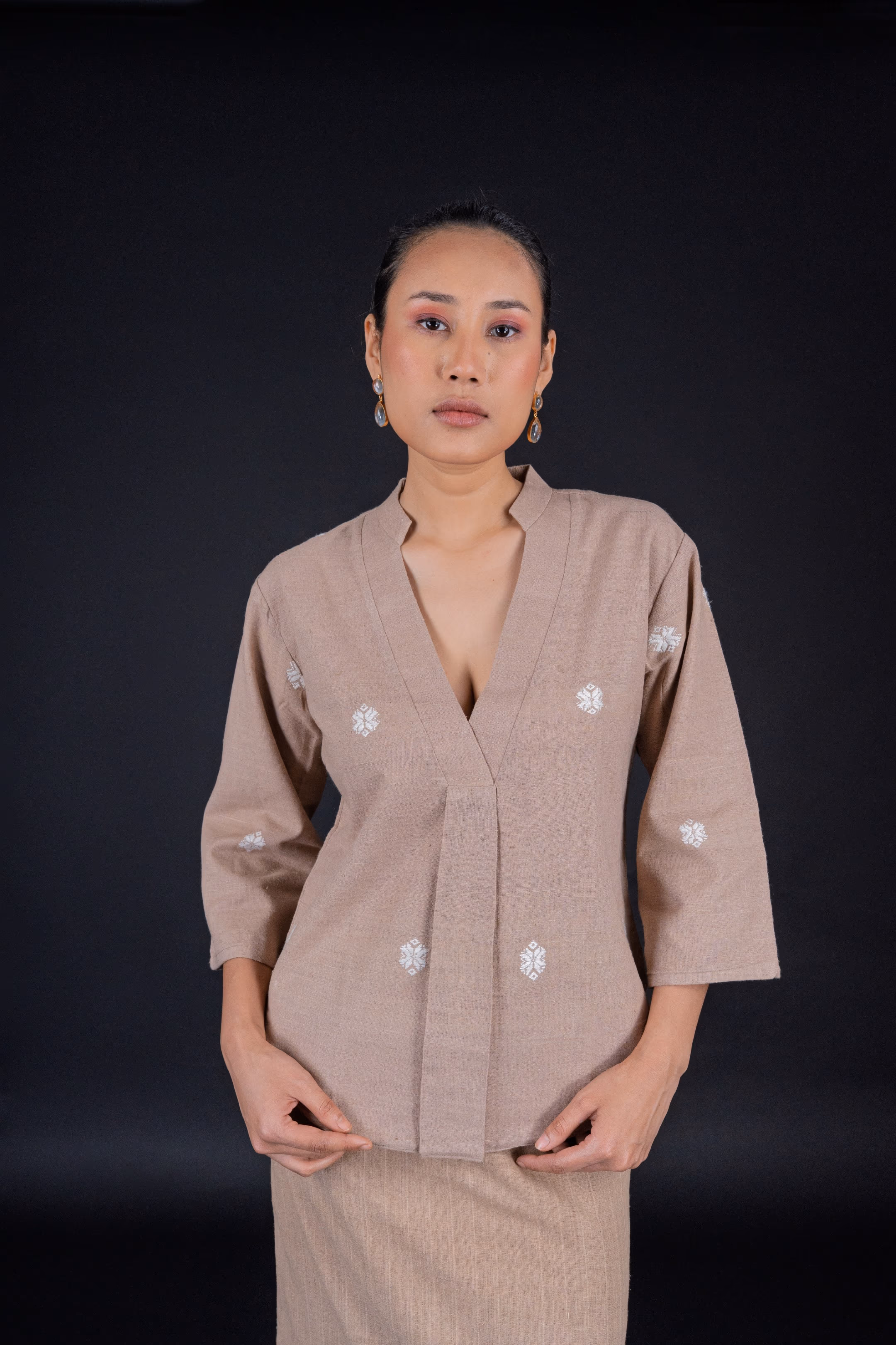 Xuwoni (চুৱনী) Coord Set Brown Eri Silk thumbnail 1