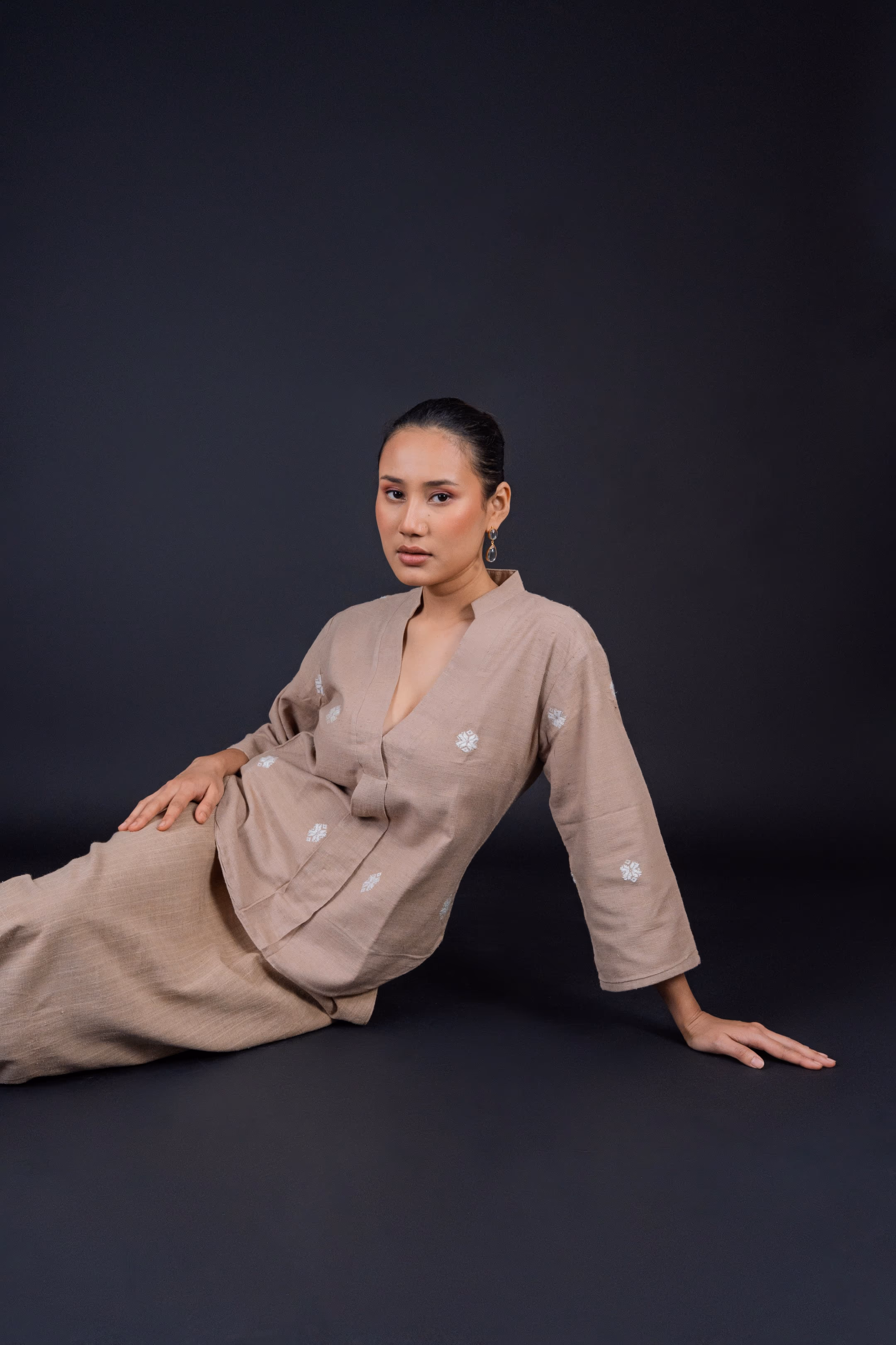 Xuwoni (চুৱনী) Coord Set Brown Eri Silk thumbnail 7