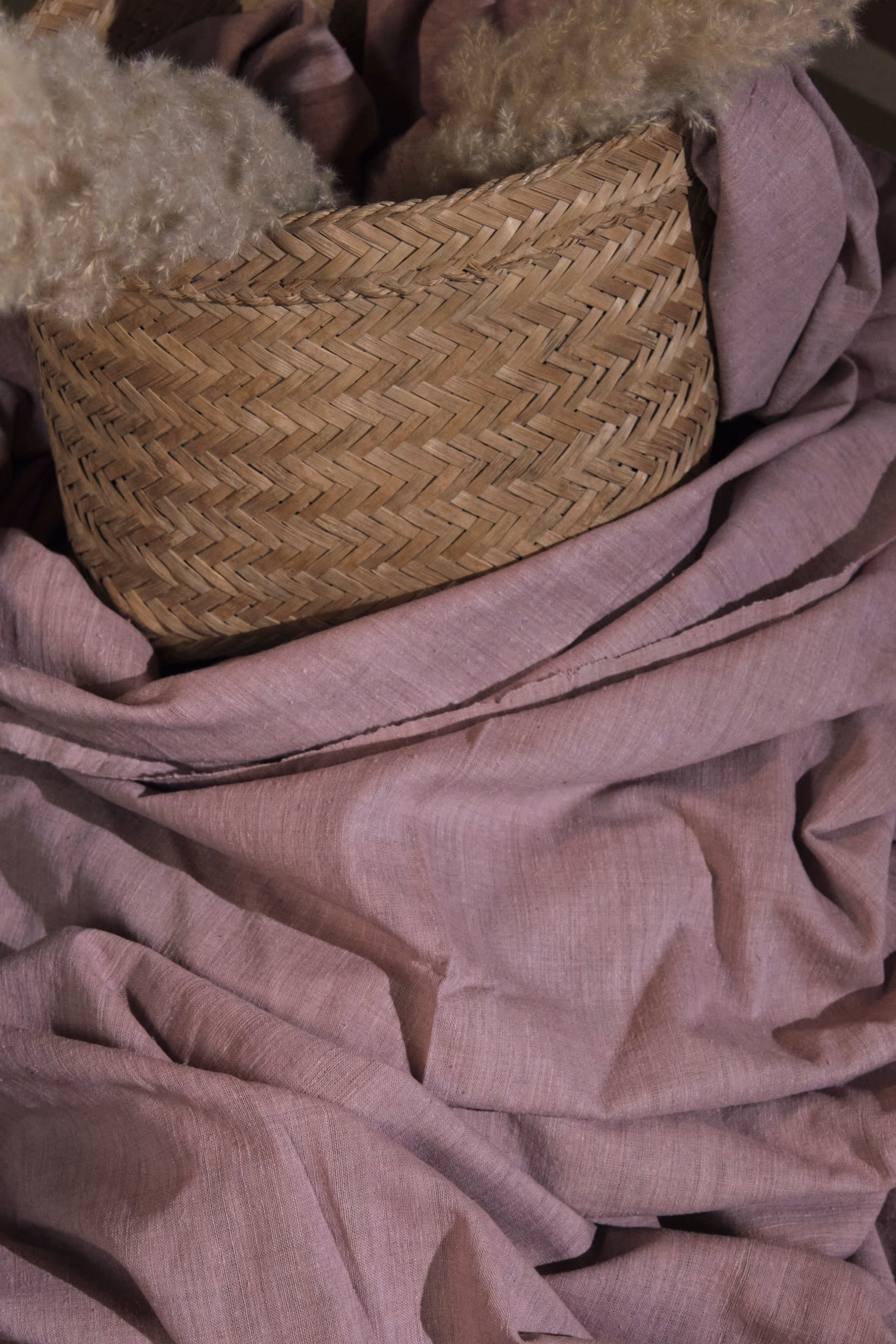 Eri Silk Plain Weave Naturally Dyed Lac Fabric thumbnail 5