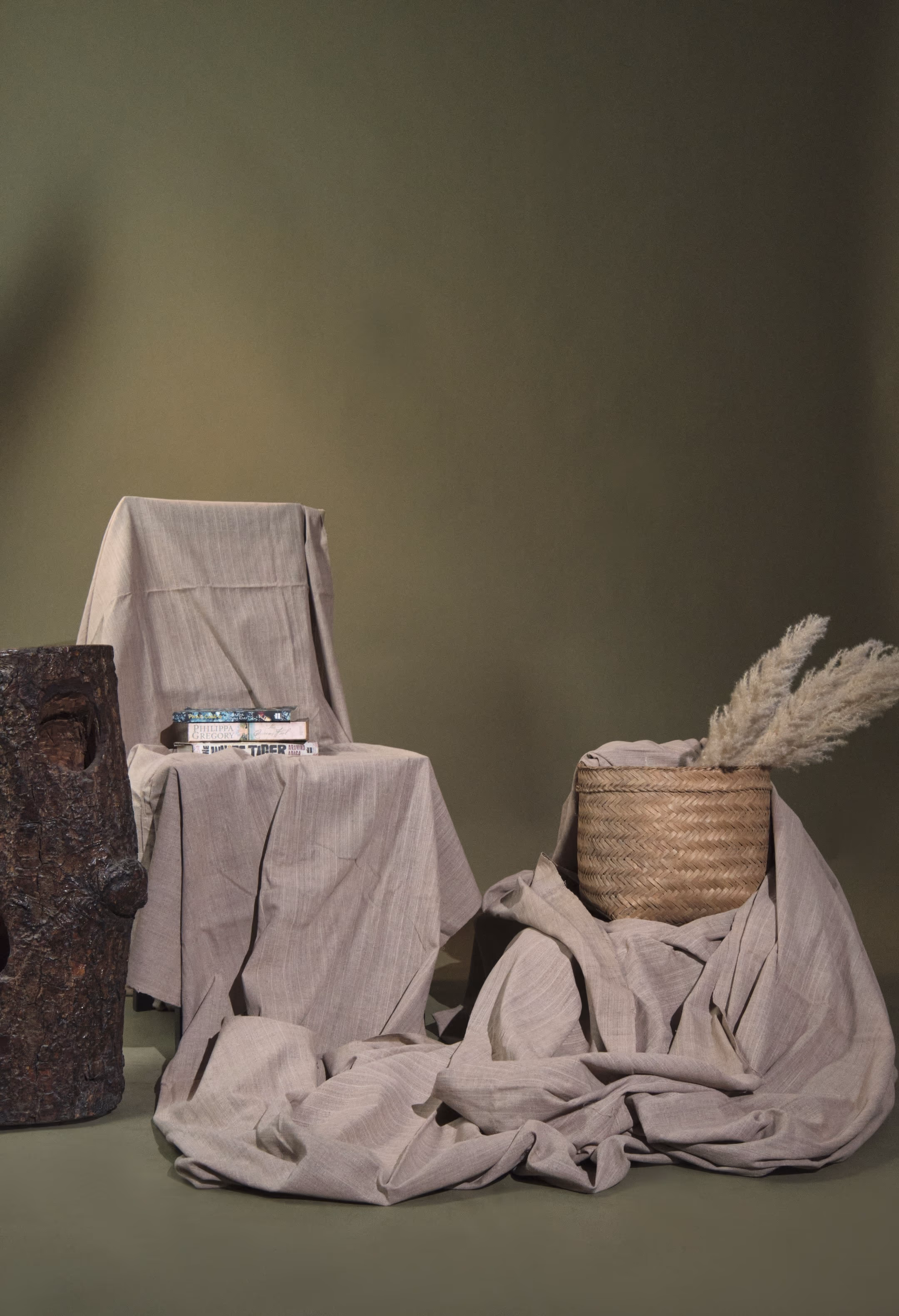 Eri Silk Plain Weave Tea Dyed Fabric Beige thumbnail 2