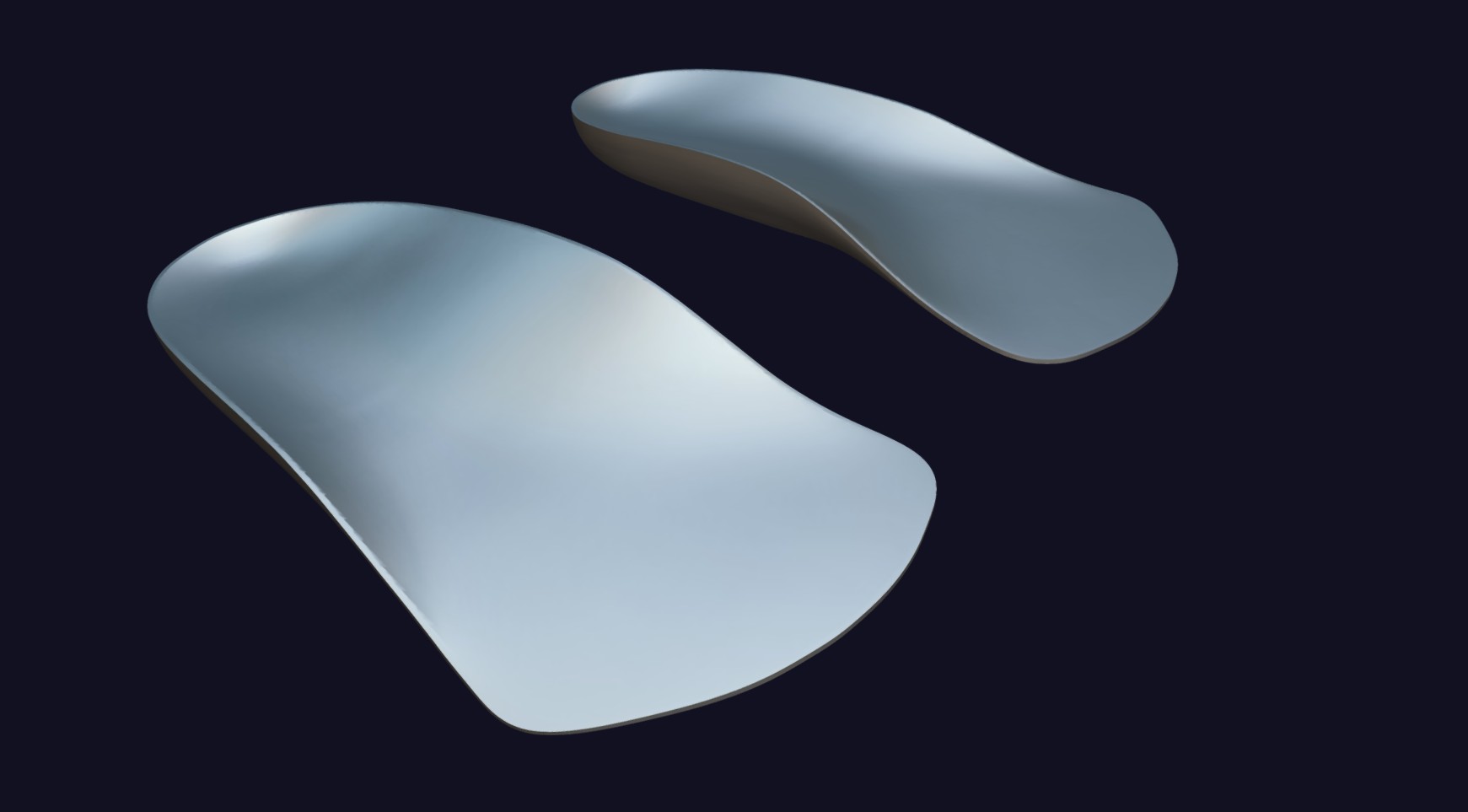 Low-Volume 3/4 Length Orthotic CAD Model for Clinical Support & Dress Footwear