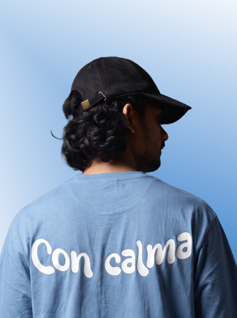 ULICA Sky Blue Con Calma Relaxed-Fit T-Shirt - Image 2