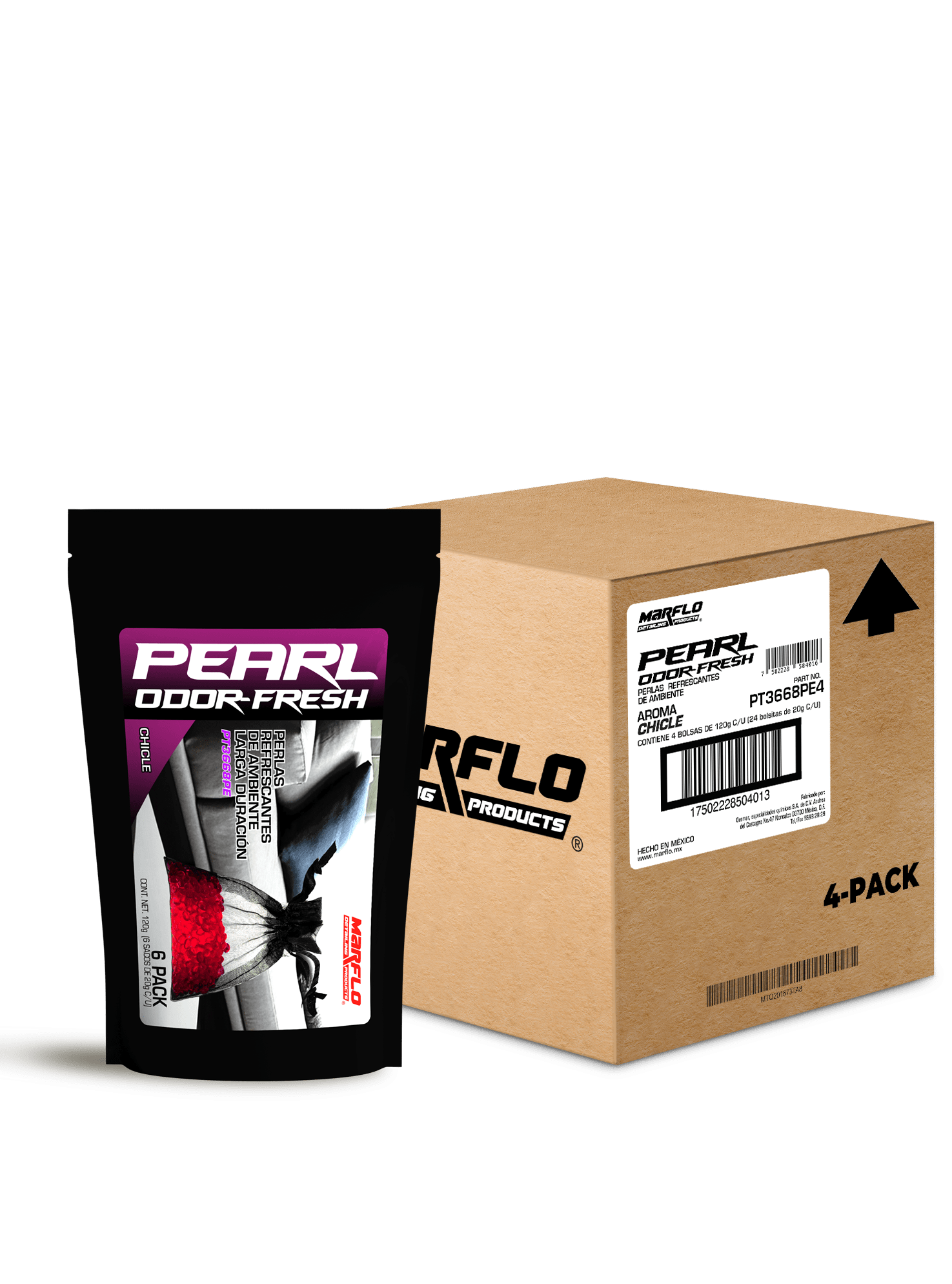 Chicle Pearl odor Fresh 4pack caja (480gr) PT3668PE4