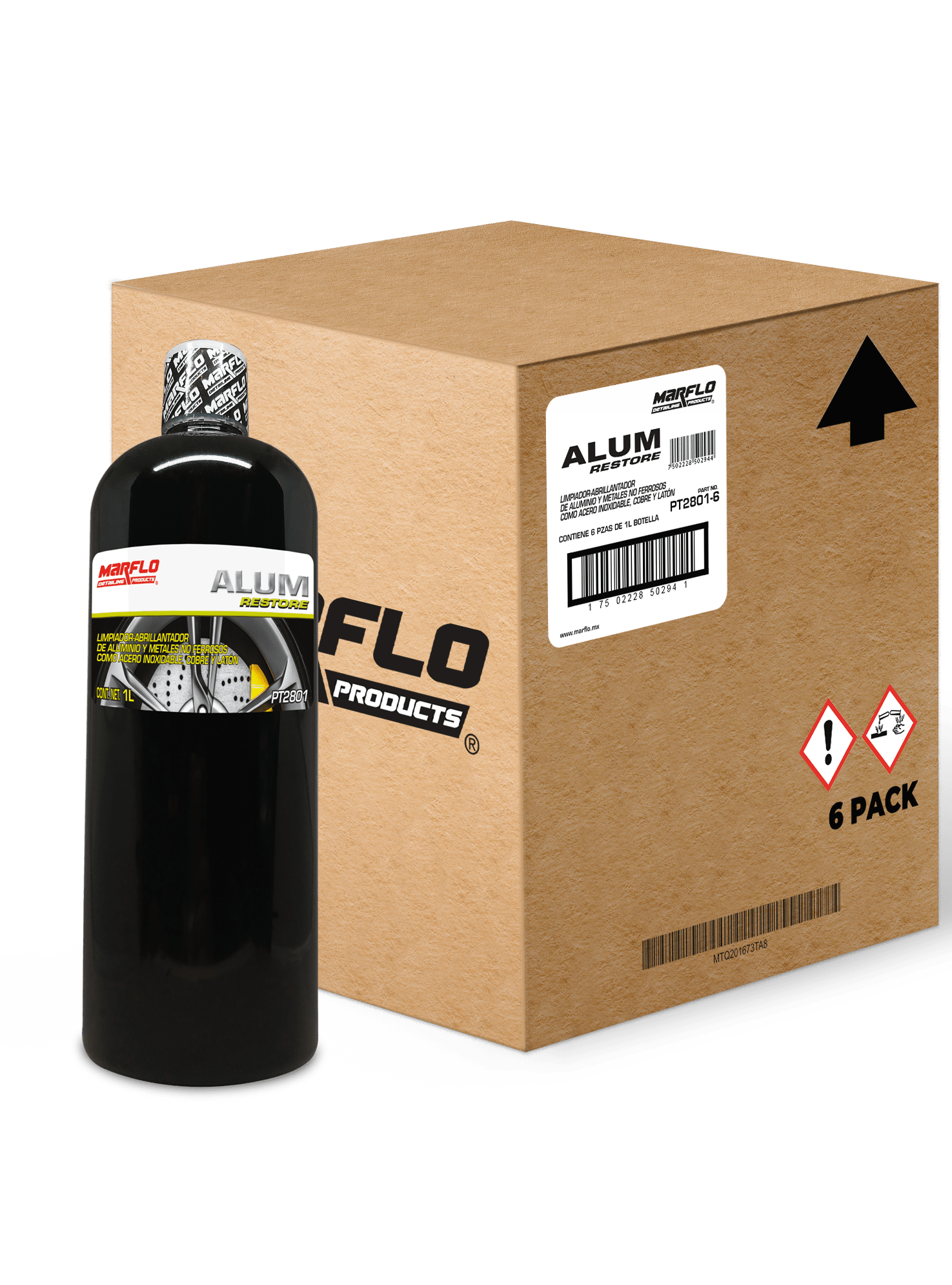 Limpiador abrillantador de aluminio Alum Restore 1L 6 PACK PT2801-6