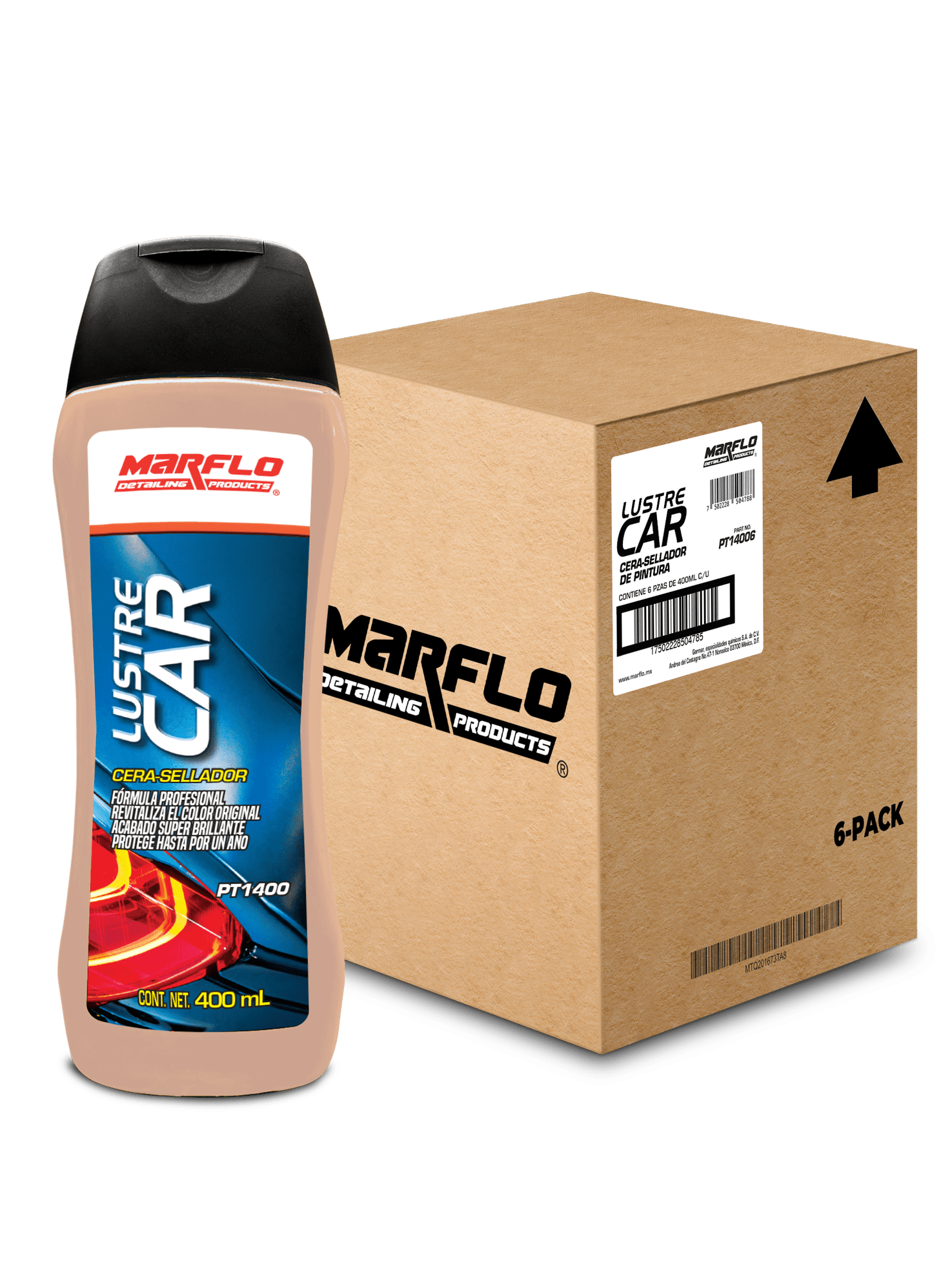 Cera sellador Lustre Car 400 ml 6 pack PT14006