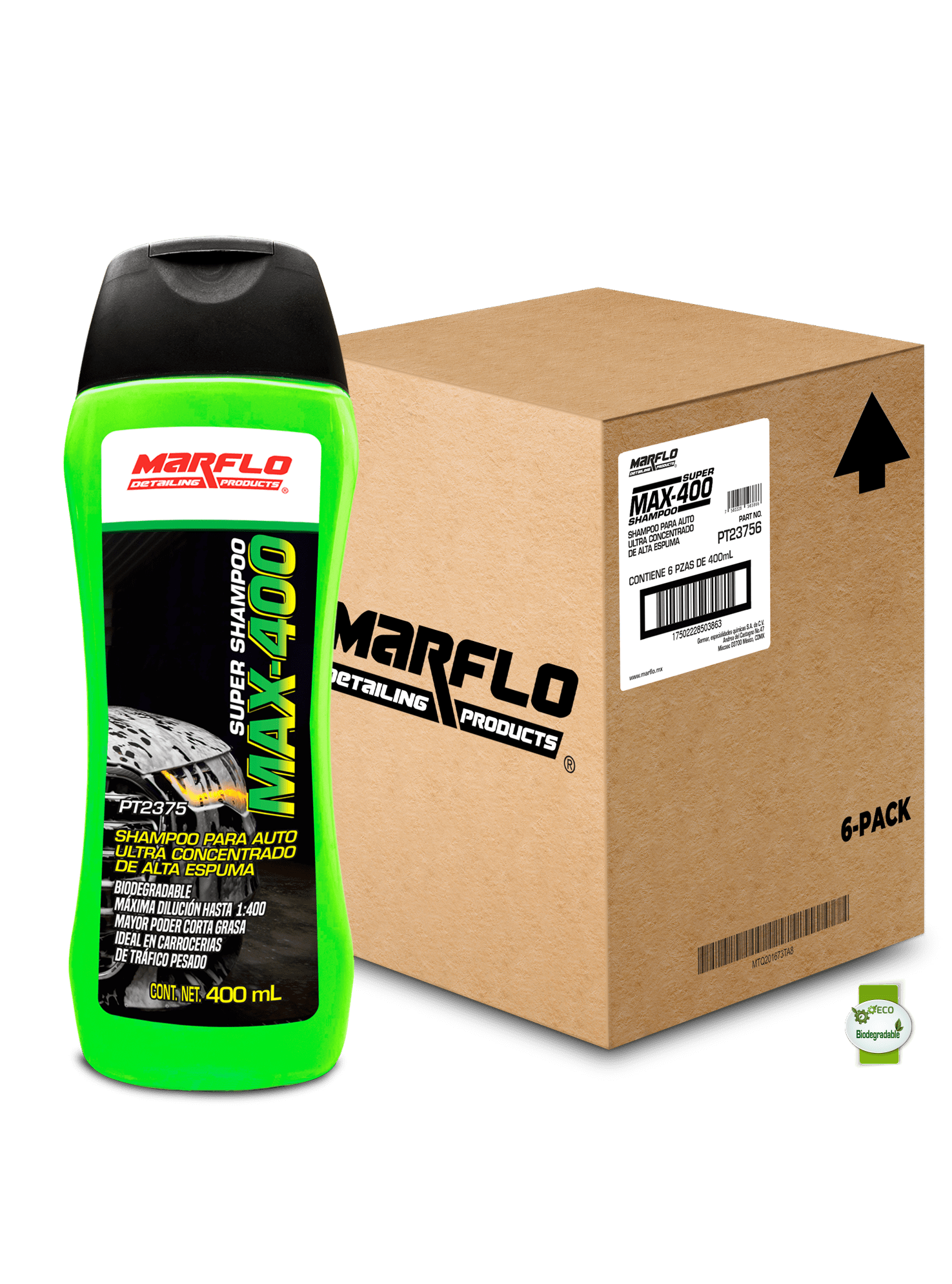 Shampoo Max-400 super concentrado 400mL 6PACK PT23756