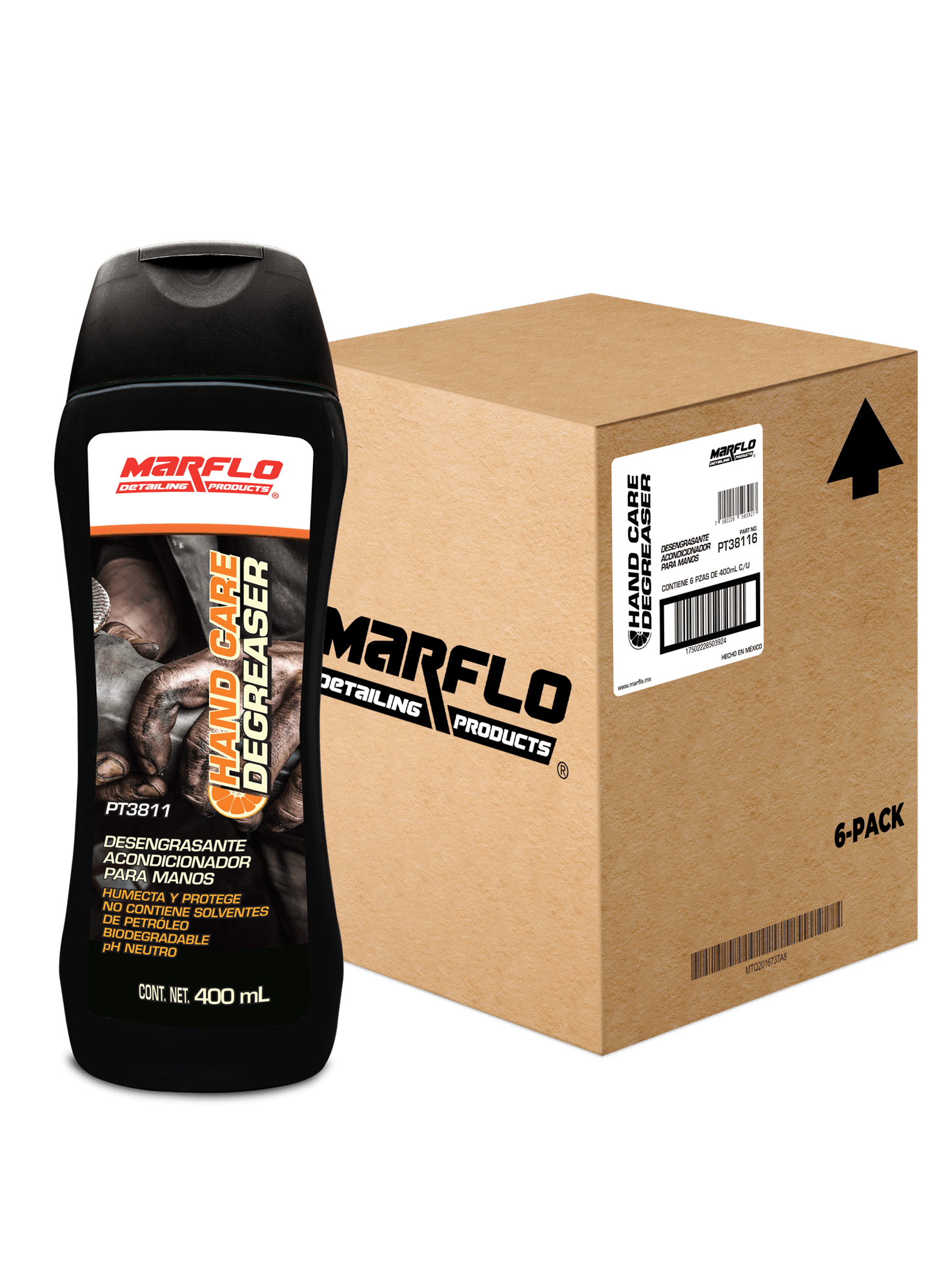 Limpiador de manos hand care degreaser 400mL 6 PACK PT38116