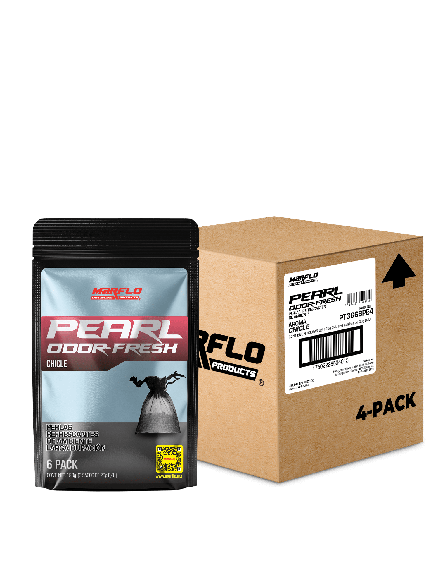 Chicle Pearl odor Fresh 4pack caja (480gr) PT3668PE4