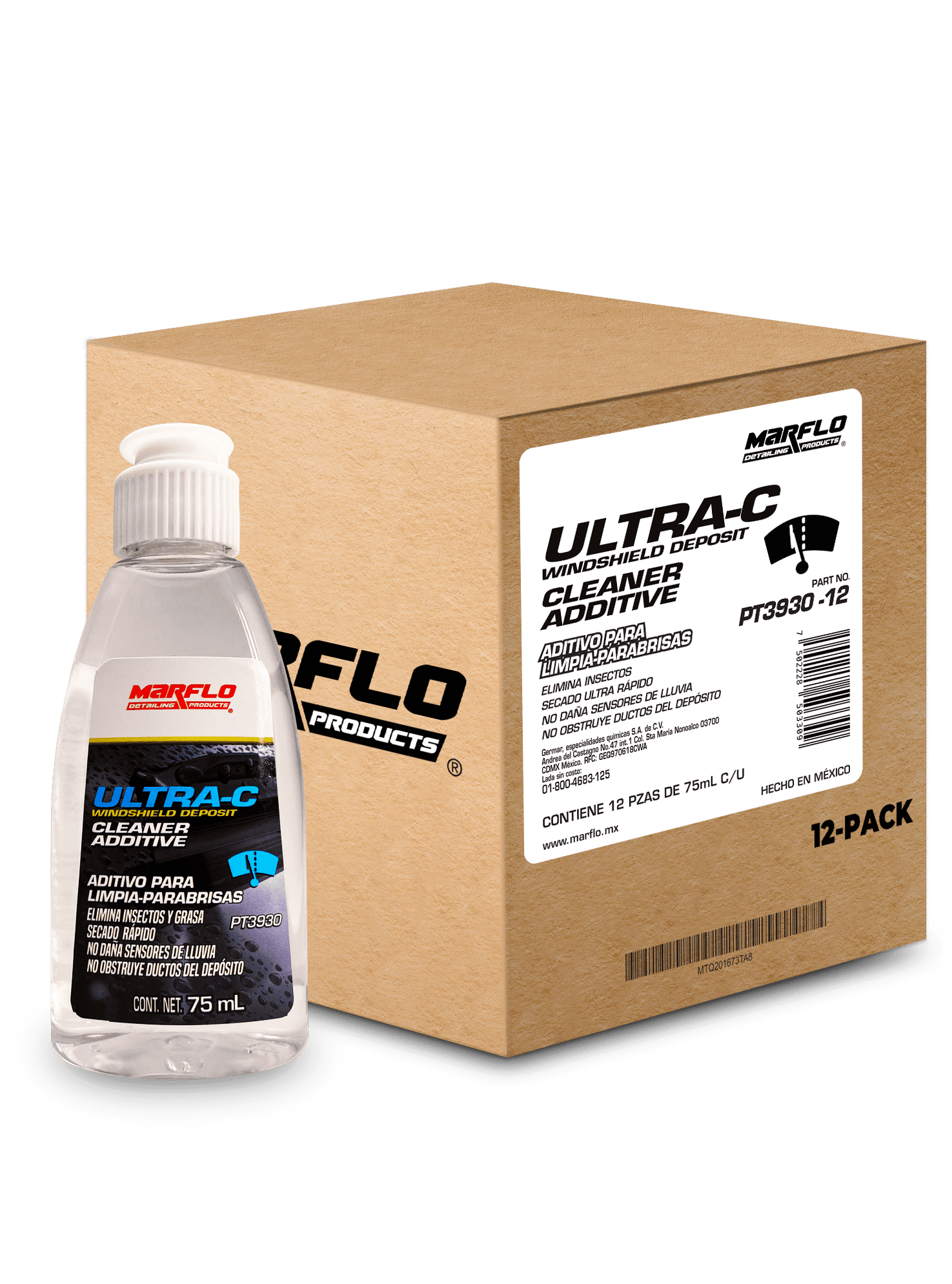 Ultra-C Windshield Cleaner 75ml 12 pack marflo PT3930-12