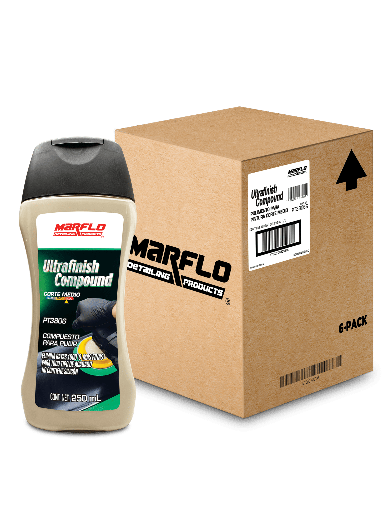 Compuesto para pulir Ultrafinish corte medio 250mL 6PACK PT38066