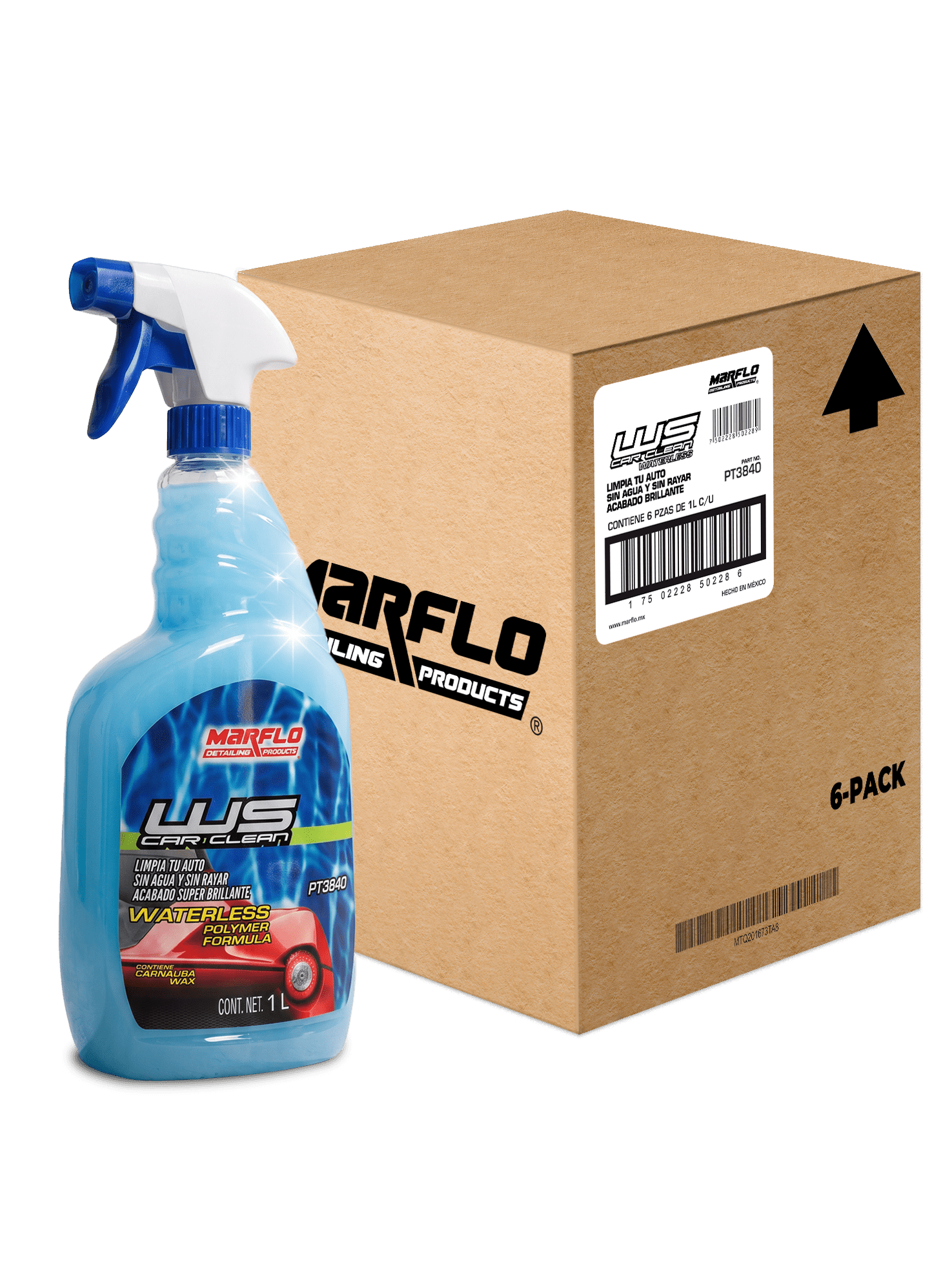 Lavado sin agua WS car clean waterless 1L 6 pack PT38406