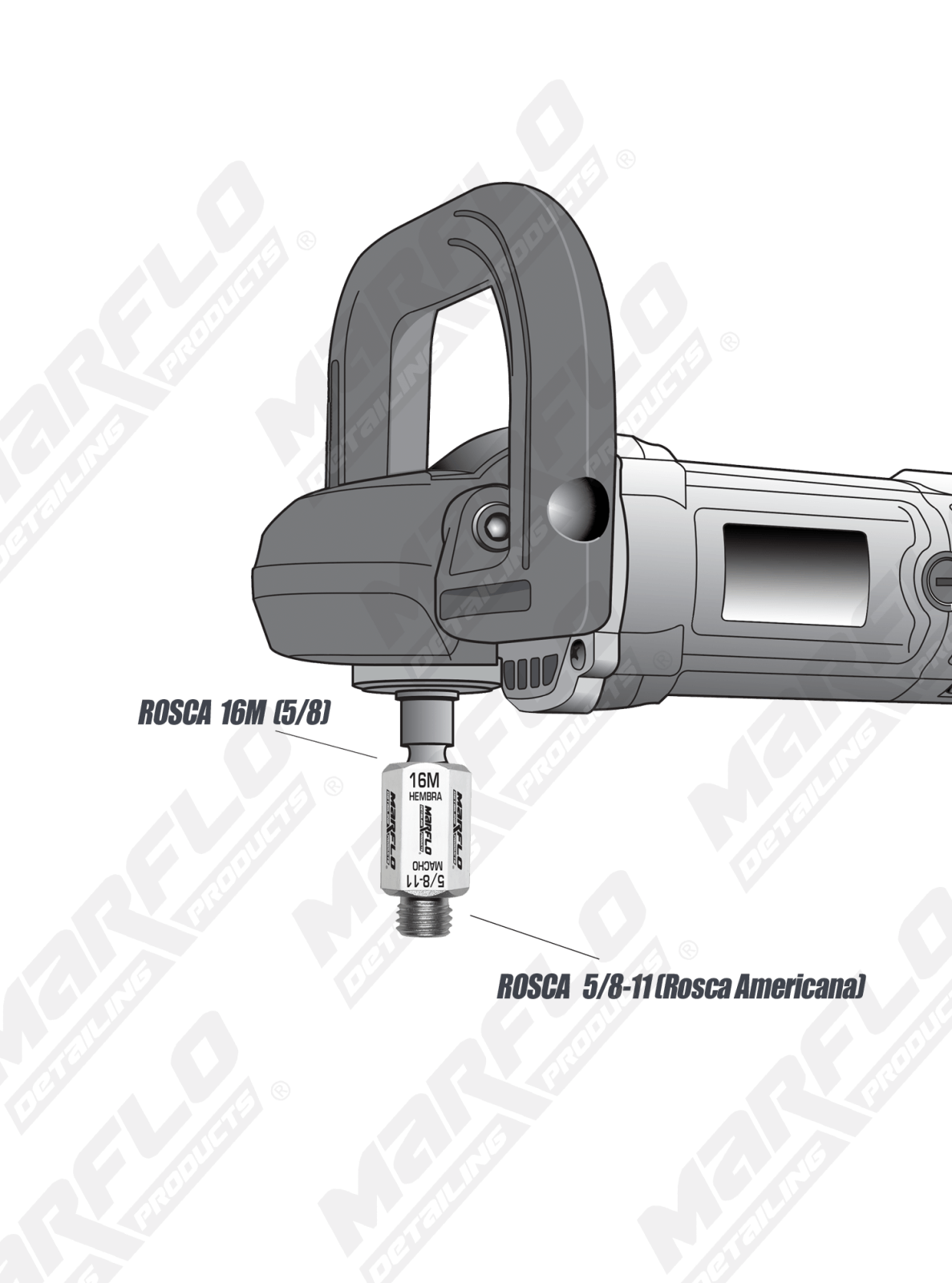ADAPTADOR PARA PULIDORA AVA006-5/8-11-M16-CH