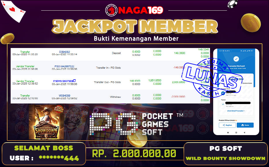 Jackpot Wild Bounty Showdown IDR2000000,- SUKSES