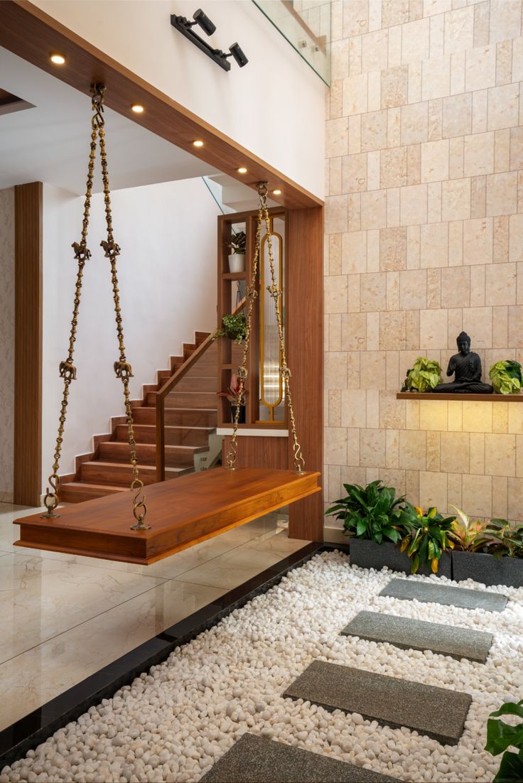 Zen Pebble Courtyard & Teak Jhula Atrium completed architectural project
