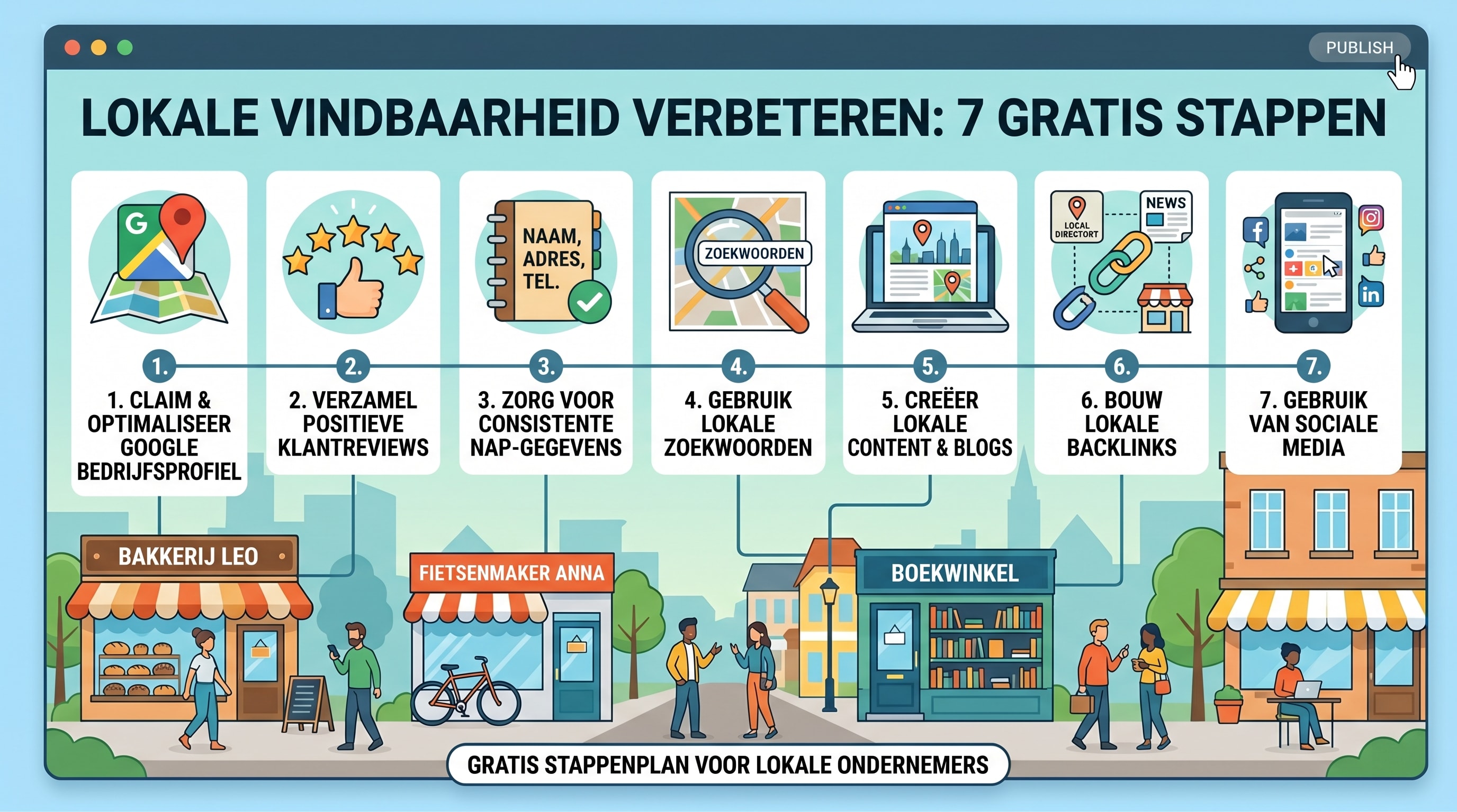 Een 7 stappenplan om lokale vindbaarheid te verbeteren.
