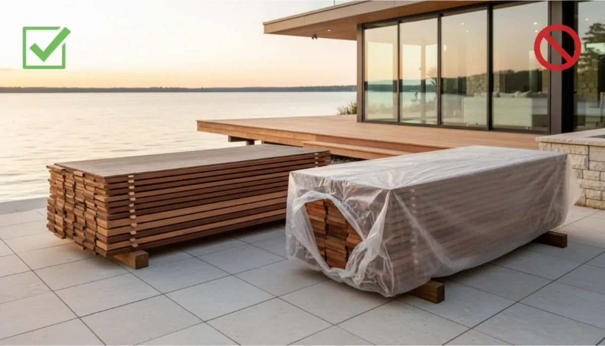 Proper wood acclimation - correct vs incorrect storage methods