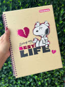 Vista 3 de Cuaderno argollado grande 80 hojas cuadriculado SNOOPY