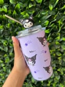 Vista 1 de Vaso metálico Kuromi con pitillo