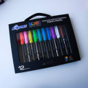 Vista 1 de Set en caja de marcadores acrílicos GIPAO punta pincel profesional 12 colores