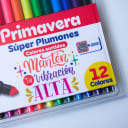 Vista 2 de Set de plumones Primavera punta cónica 12 colores 