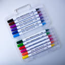 Vista 3 de Set en estuche plástico de plumones Offi-Esco doble punta 12 colores