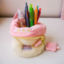 Vista 7 de Cartuchera Rosy Posy SOFUTO de peluche con agarradera y cremallera gruesa Rosa pastel