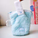 Vista 3 de Cartuchera Rosy Posy SOFUTO de peluche con agarradera y cremallera gruesa Azul pastel