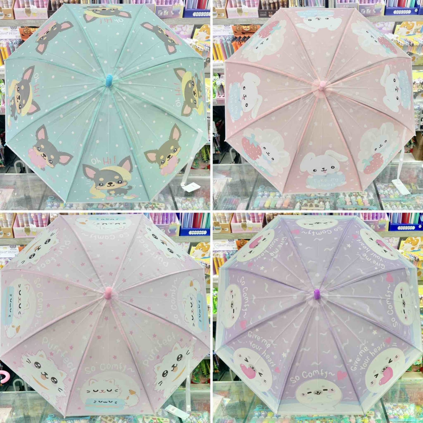 Sombrilla de bastón kawaii