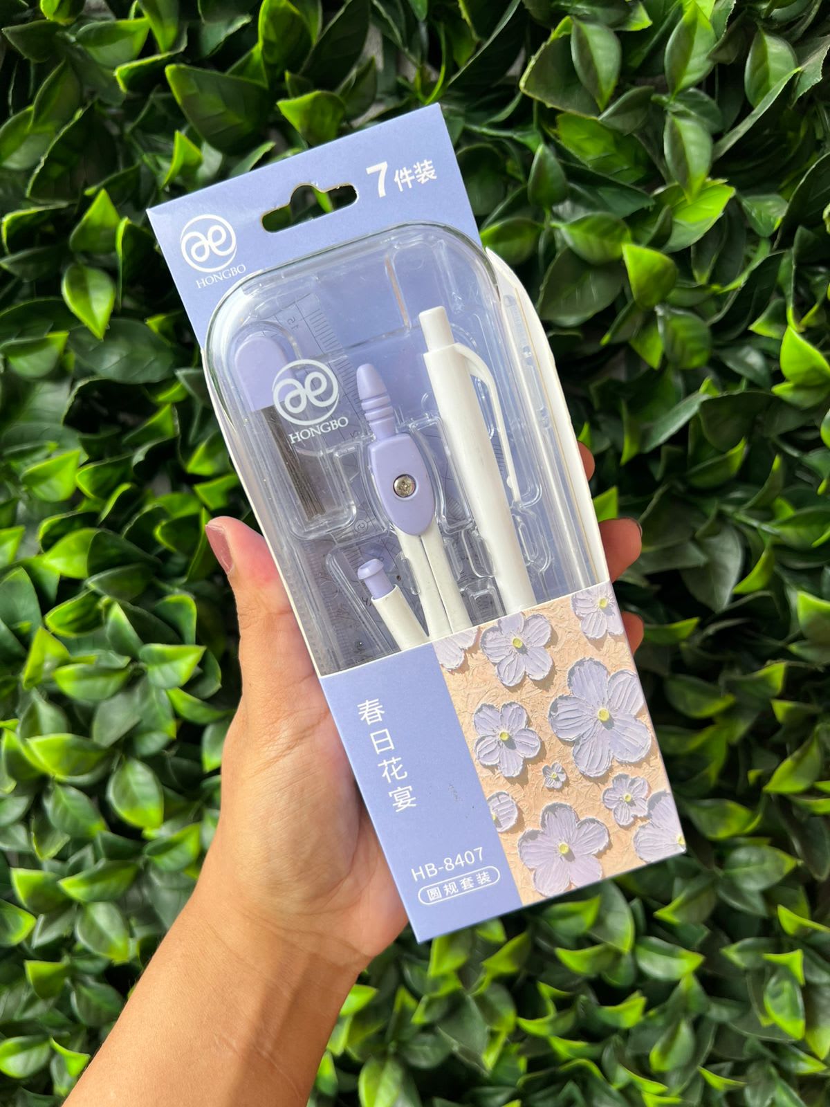 Set geométrico lila