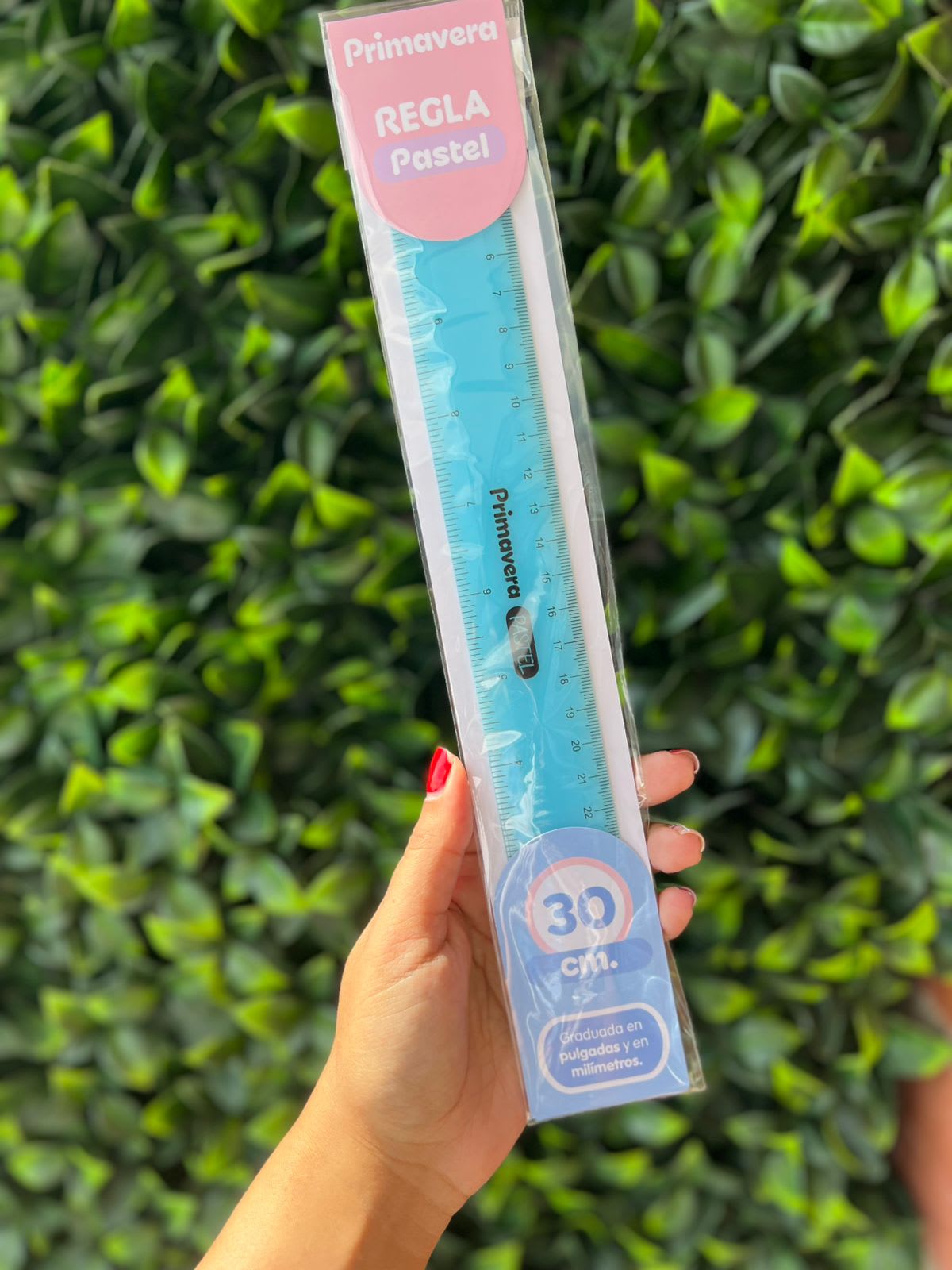 Regla 30cm azul pastel