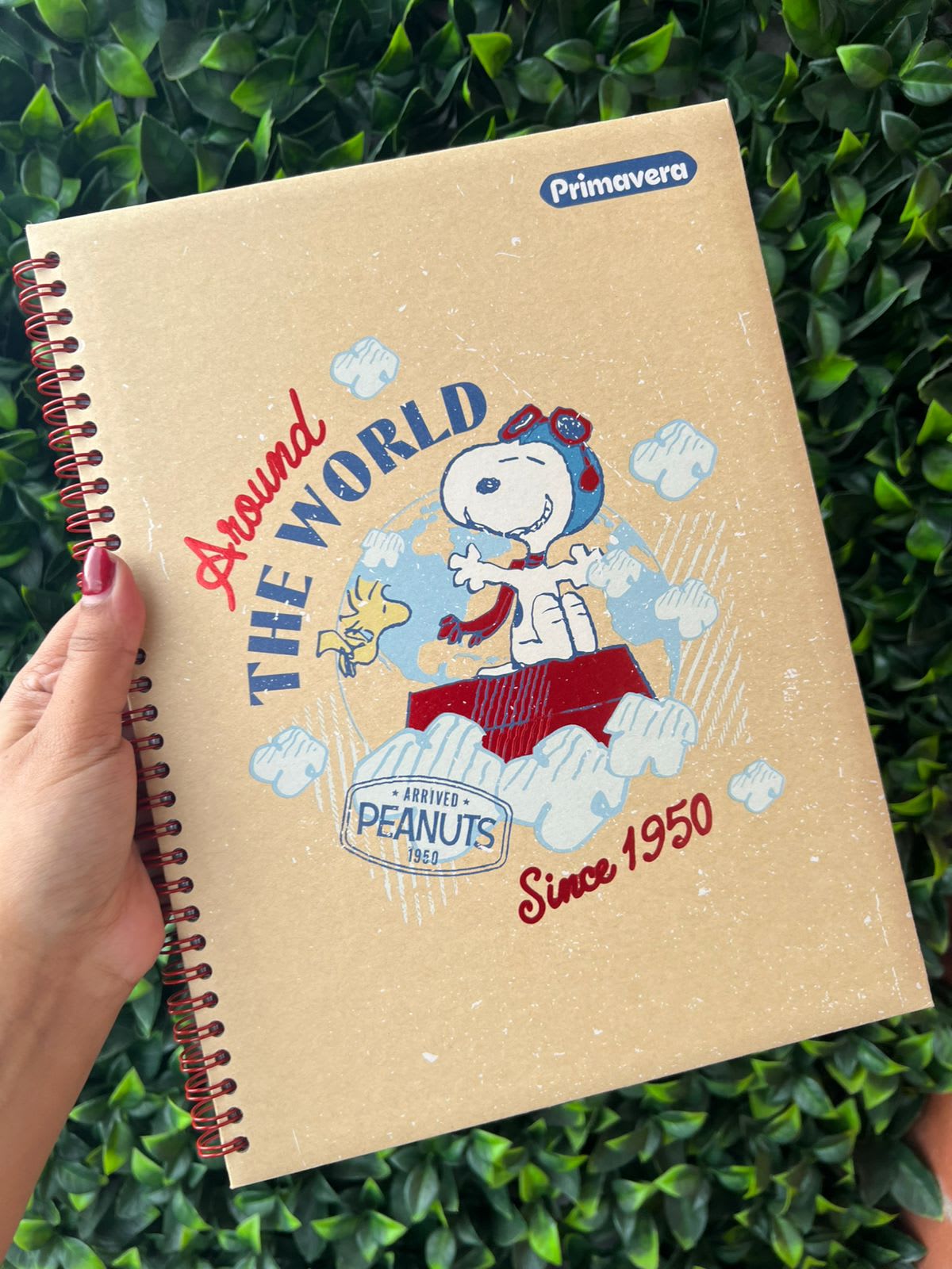 Cuaderno argollado grande 80 hojas cuadriculado SNOOPY