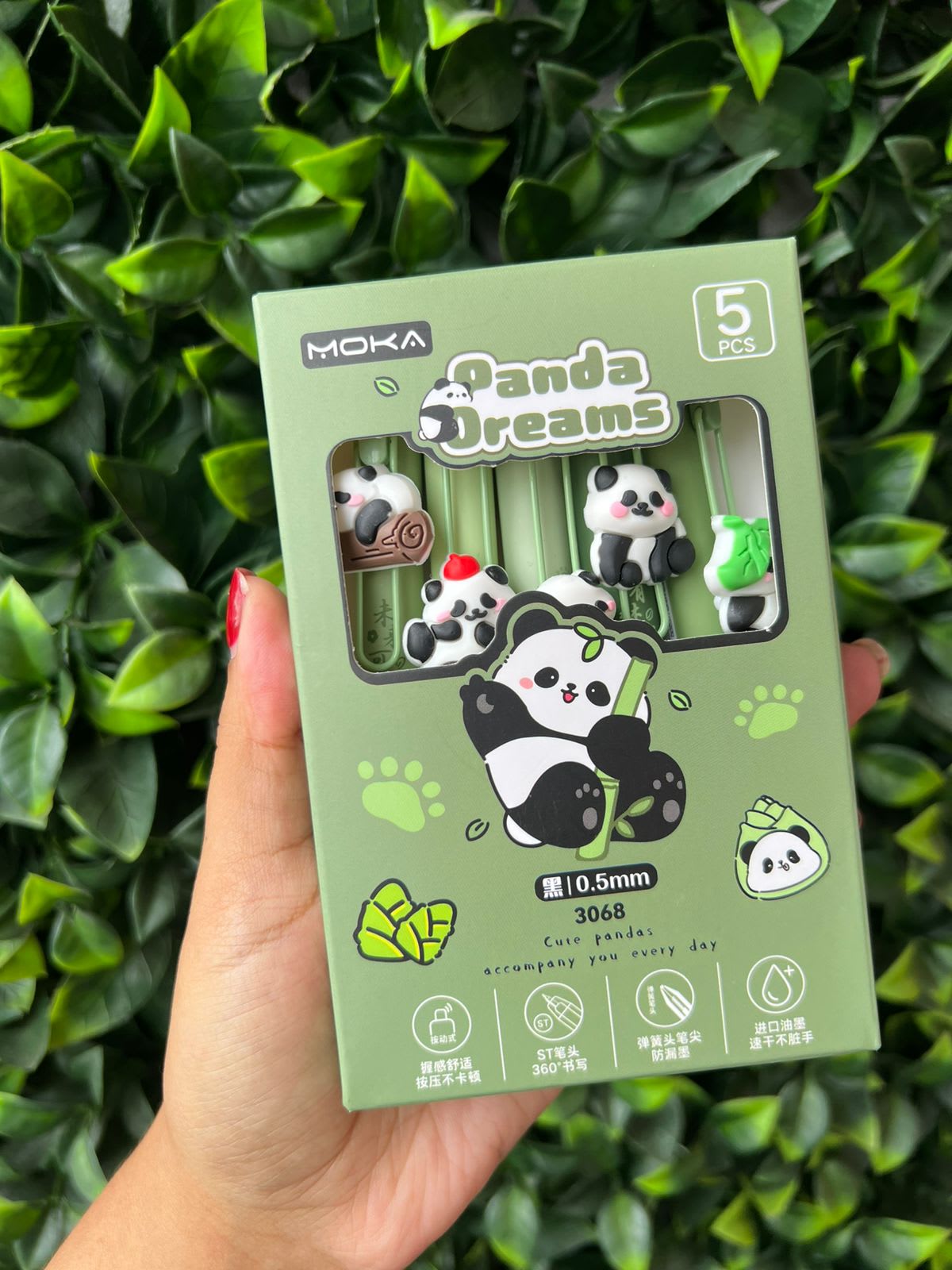 Lapiceros aplique Panda Caja x5