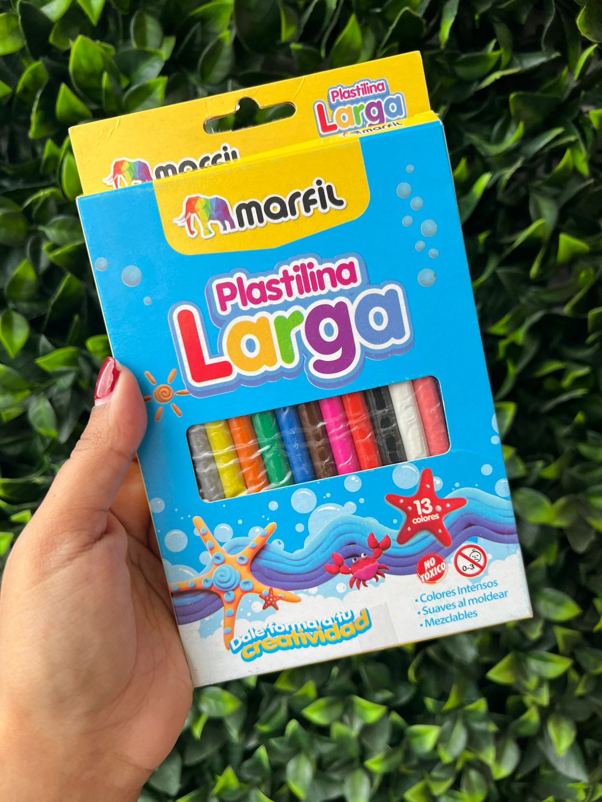 Caja de plastilina larga x13 colores