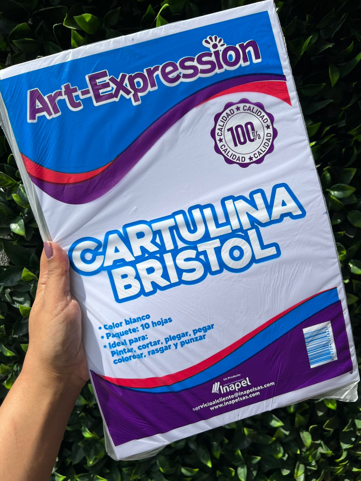 Cartulina 1/8 blanca paquete x10