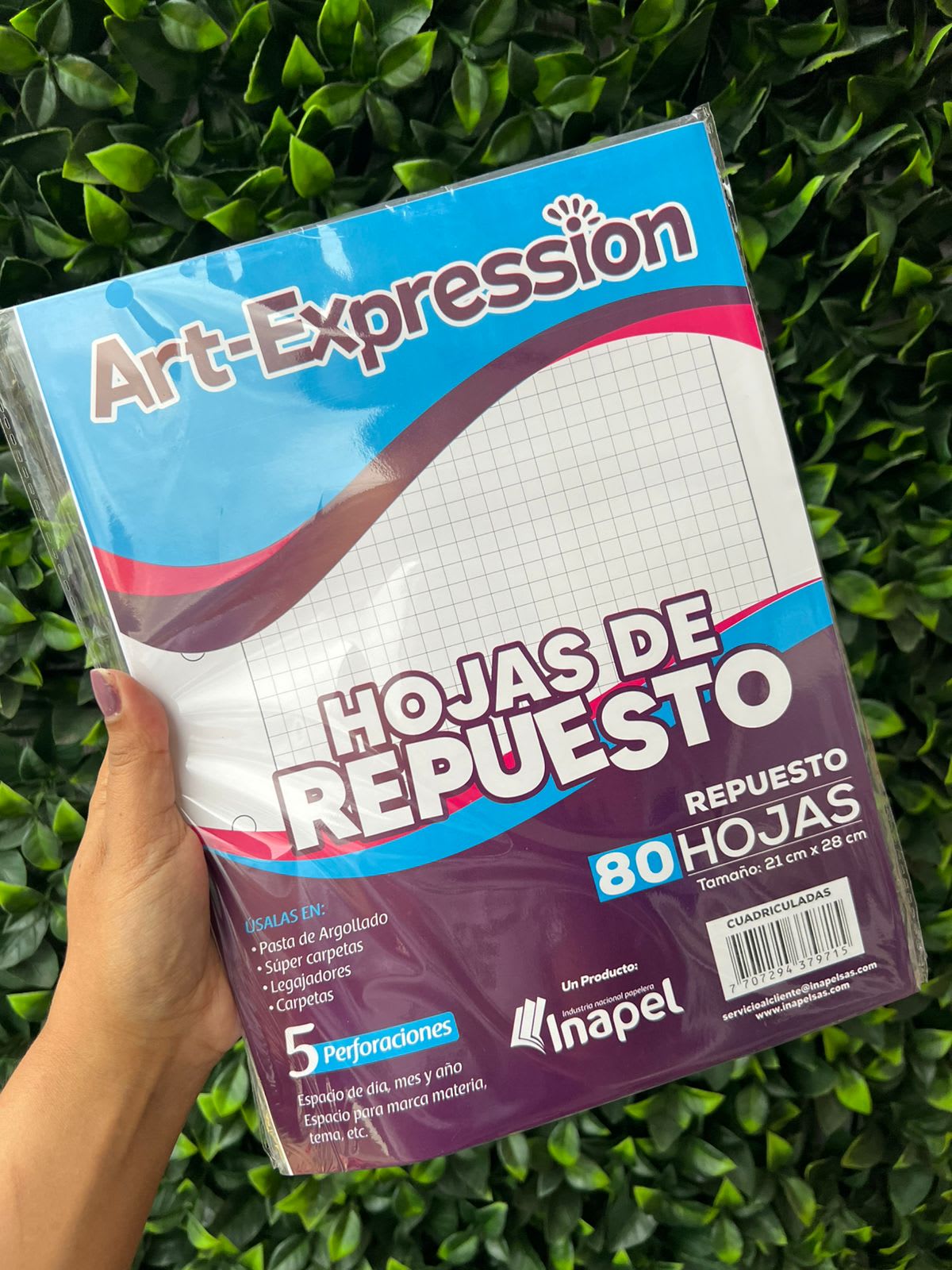 Hojas de repuesto cuadriculadas x80h