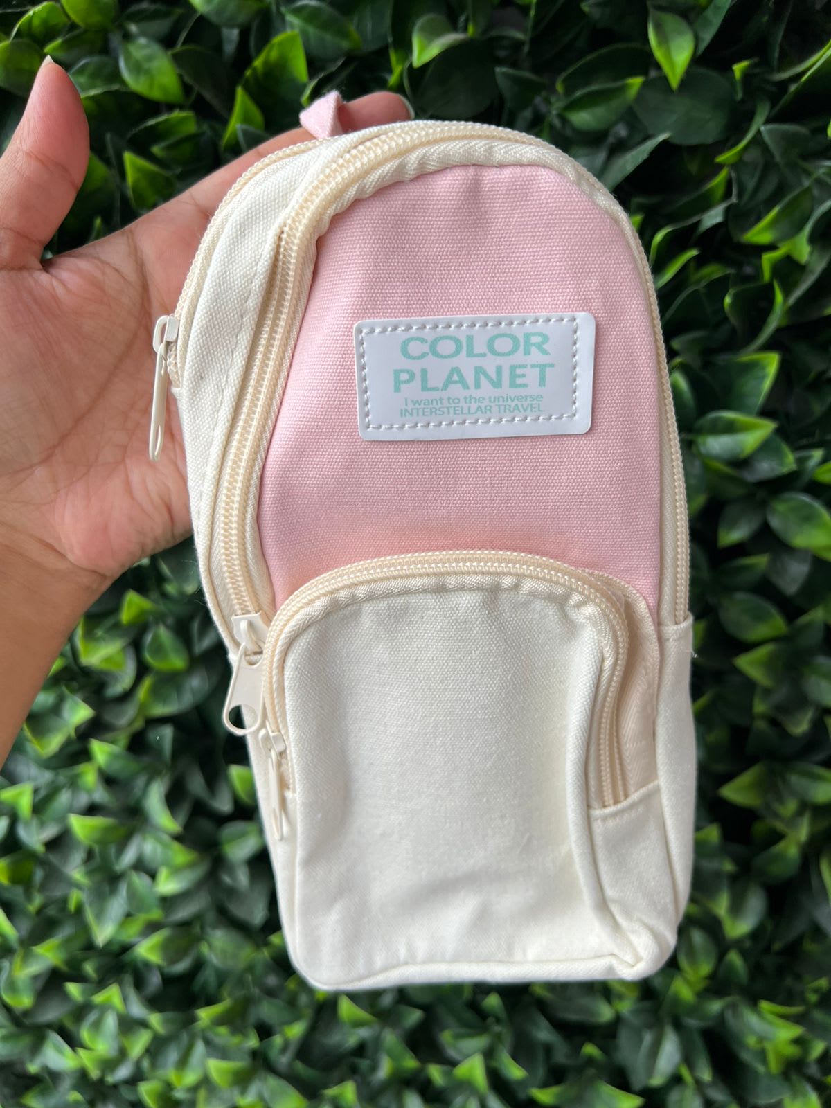 Cartuchera maleta crema
