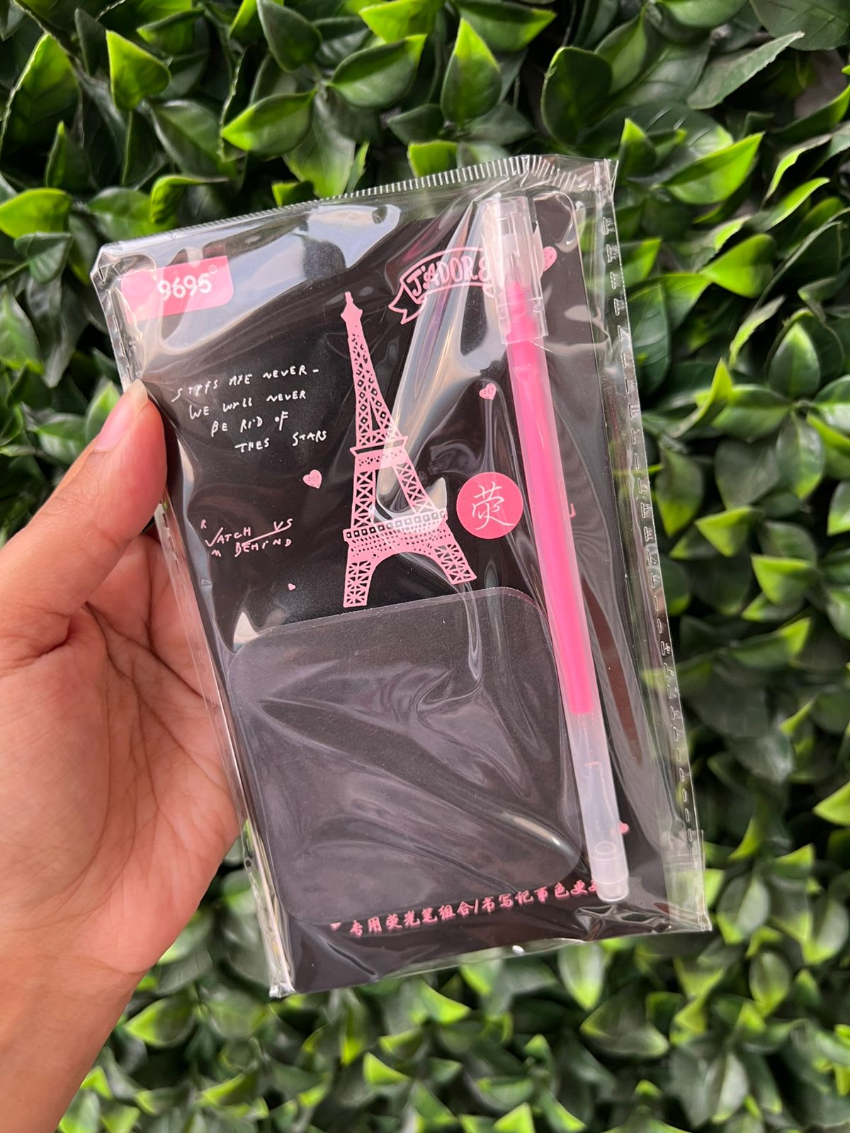 Notas + Lapicero Rosado fluorescente 