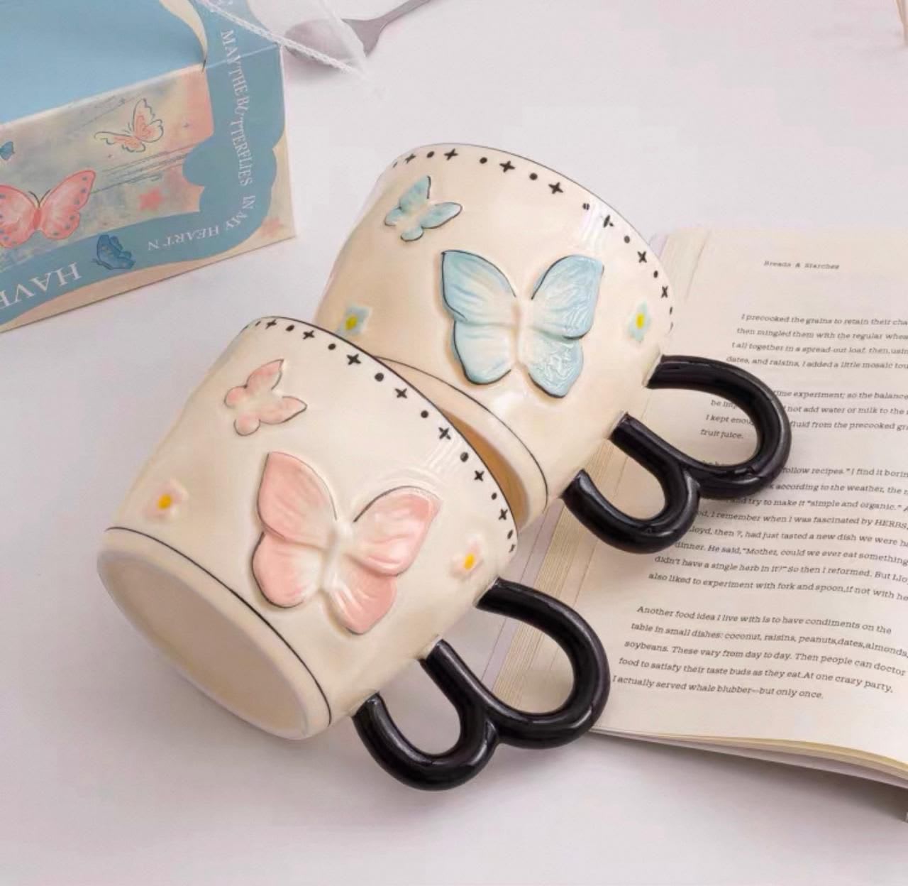 Mug Butterfly Rosa pastel
