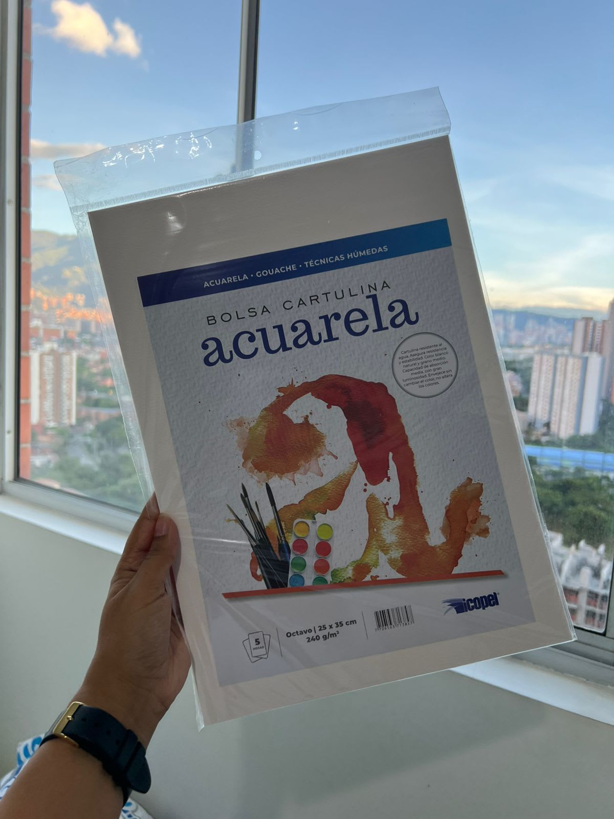Paquete cartulina acuarela x5