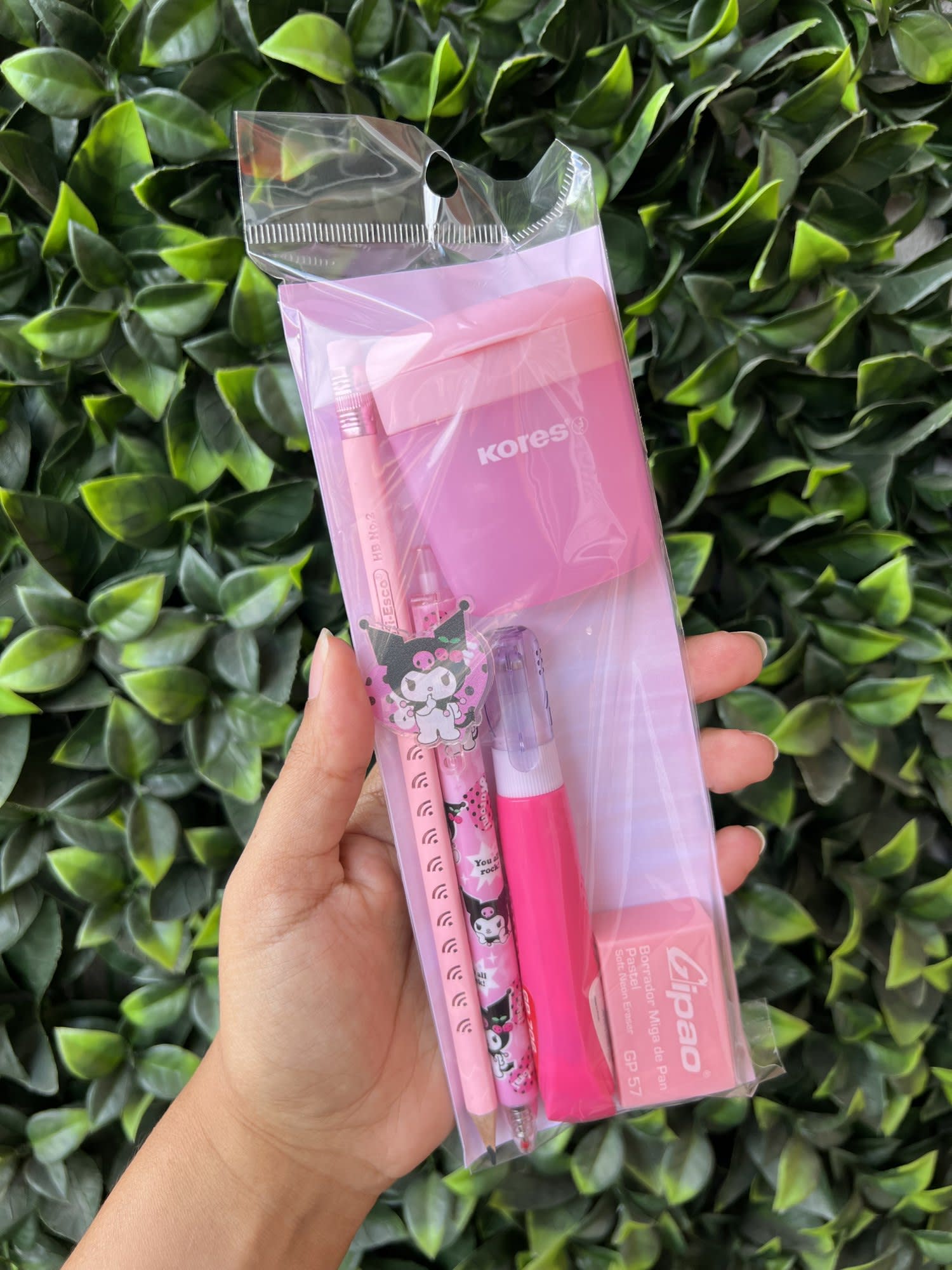 Kit kawaii rosa pastel x 5 productos
