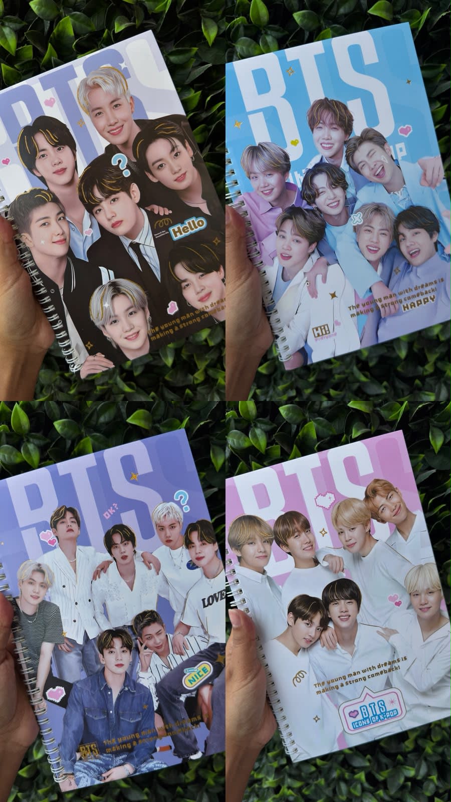 Cuaderno BTS argollado rayado grande de 60hojas