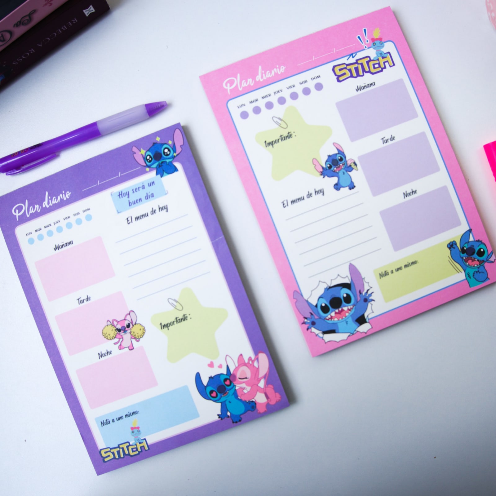Planeador block de hojas Stitch