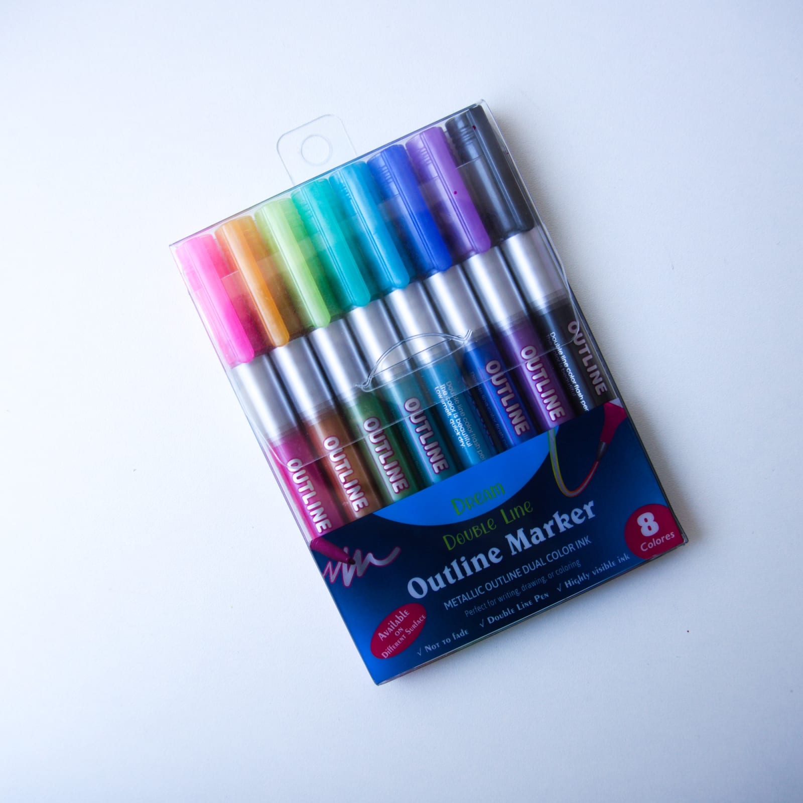 Set de marcadores metalizados Dream doble trazo 8 colores